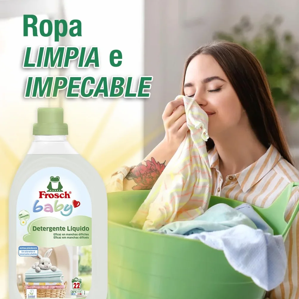 Frosch Baby Detergente Líquido Lavadora Ropa Bebé 1.5 L Hipoalergénico Ecológico
