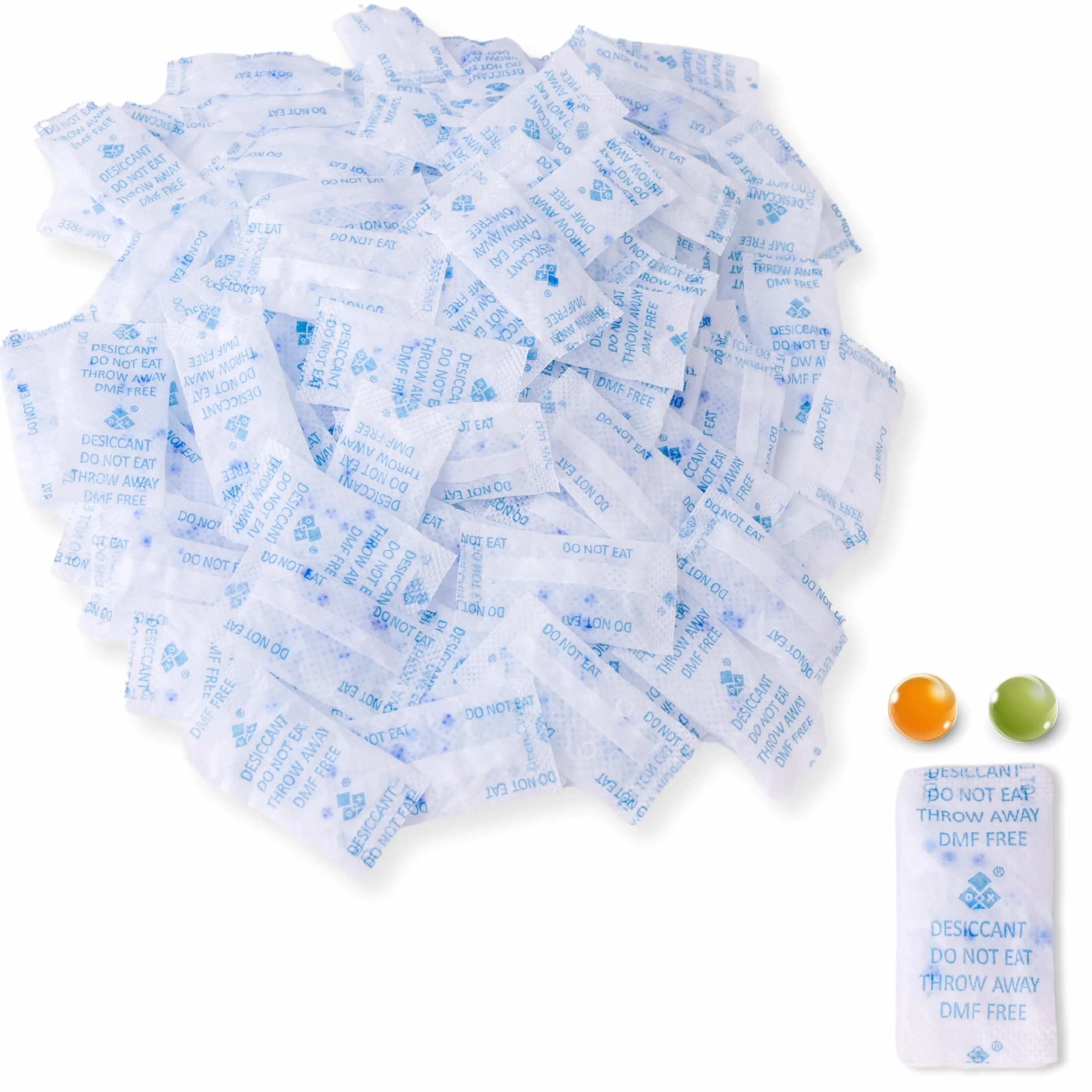 Gel de Sílice Reutilizable 100x1g Bolsas Deshumidificadoras Indicador Naranja Verde Protección Humedad