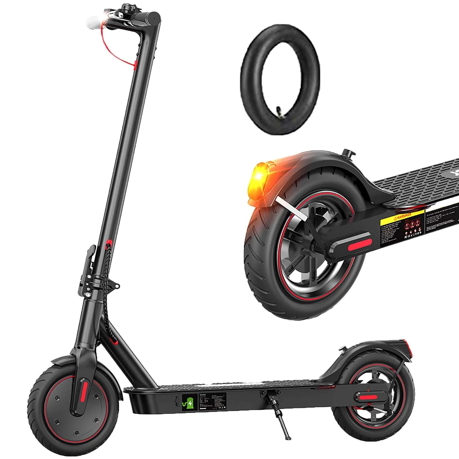 iScooter 8.5" Patinete Electrico Plegable para Adolescentes Y Adultos, Motor de 350W, Autonomía 30KM, MAX 25 KM/H, Carga 100KG, Frenado Dual, 3 Modos De Elocidad, Desplazamientos Diarios