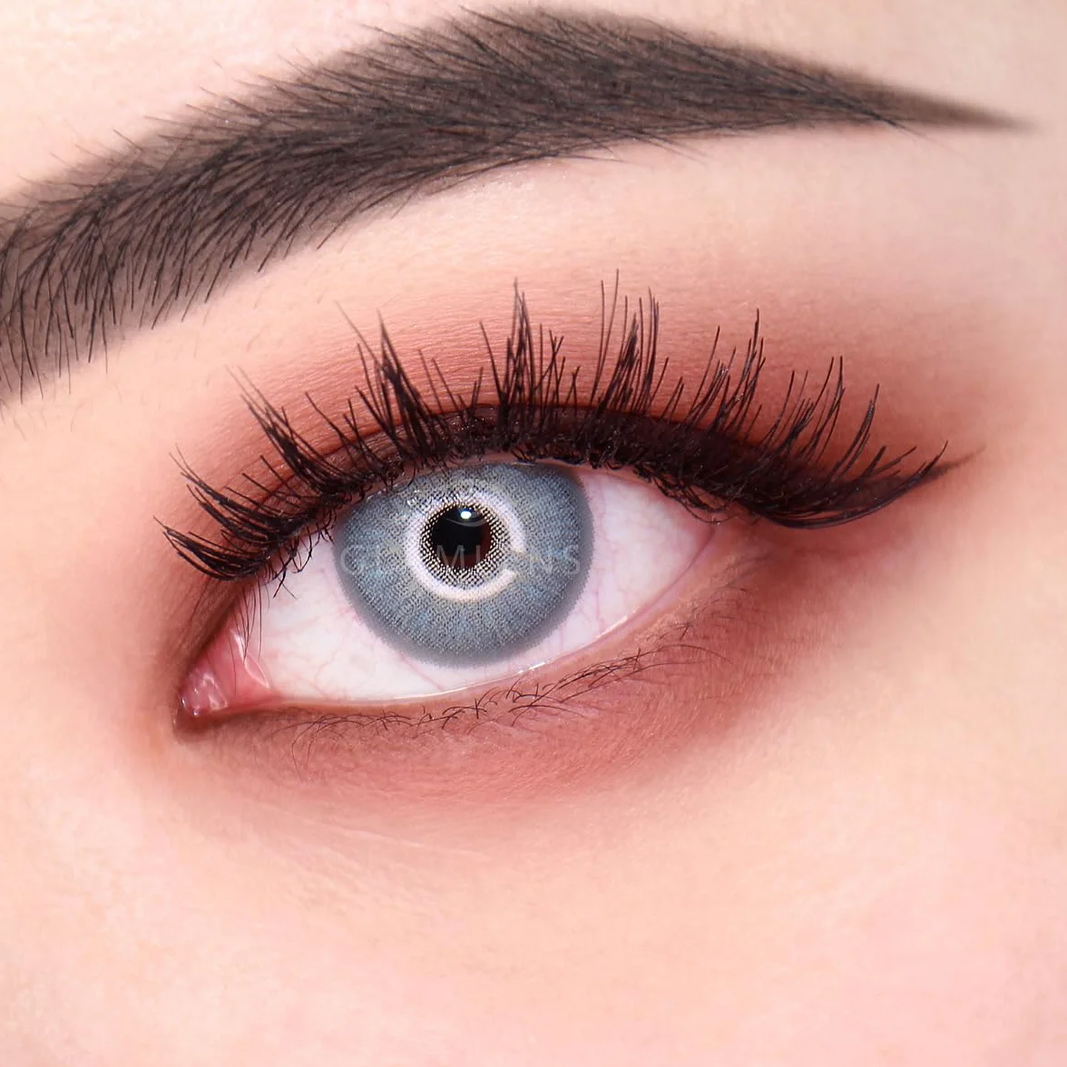 GLAMLENS lentillas de color gris Almeria 1 par 90 Días Sin Graduación hidrogel de silicona