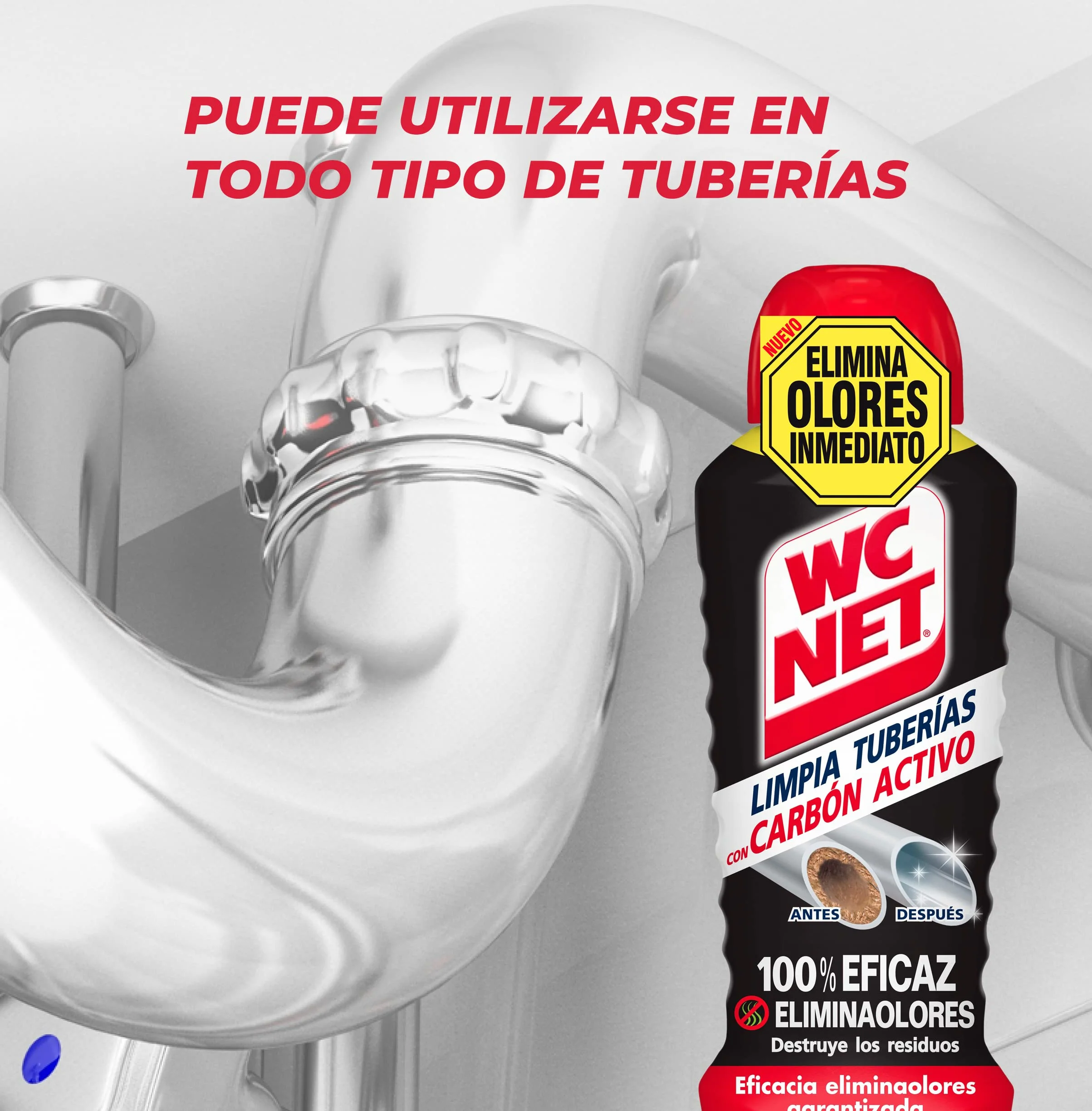 Wc Net Limpia Tuberías Carbón activo 700ml