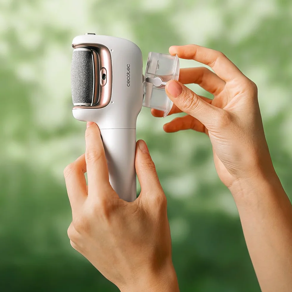 Cecotec Lima Eléctrica Pies Durezas Recargable IPX7 3 Cabezales Vapor SkinCare