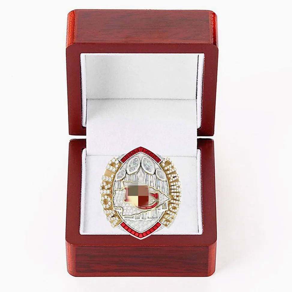 Anillo Campeón Football 2024 KC Réplica 58° Coleccionable con Caja FFL Regalo Fans