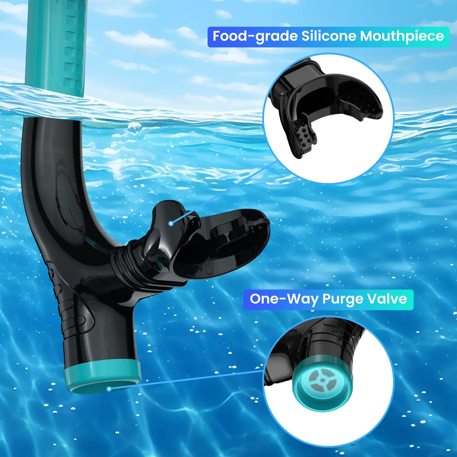 Snorkel Lap Natación Nadador Entrenamiento Buceo Snorkeling para Piscina Aguas Abiertas, Verde