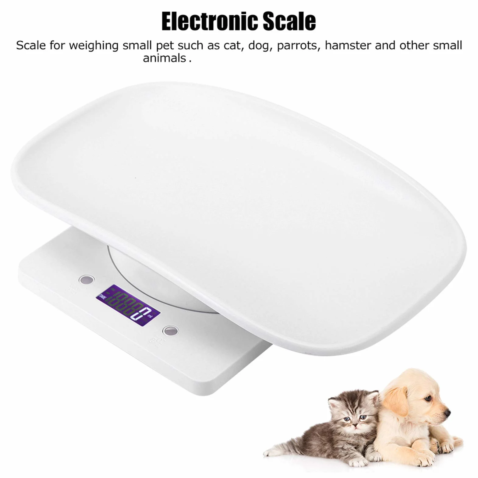 Báscula de Pesaje para Bebés 10 Kg 1 G Digital para Cachorros Perros Gatos Pequeños Electrónica de Cocina