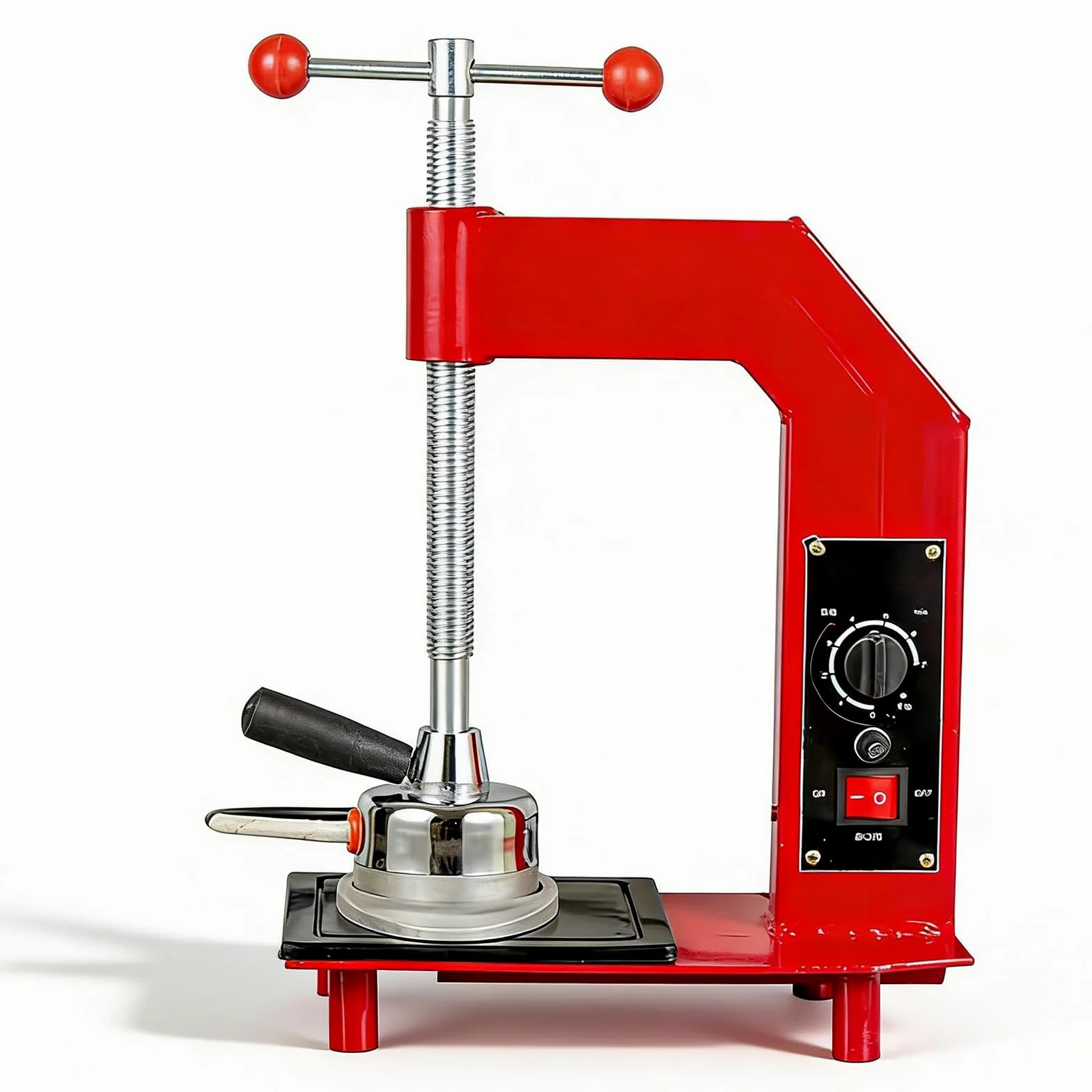 Máquina de reparación de neumáticos con control de temperatura, rango de 140-165 °C, temporizador de 7 minutos, prensa de tornillo manual para reparación de tubos interiores de motocicletas y