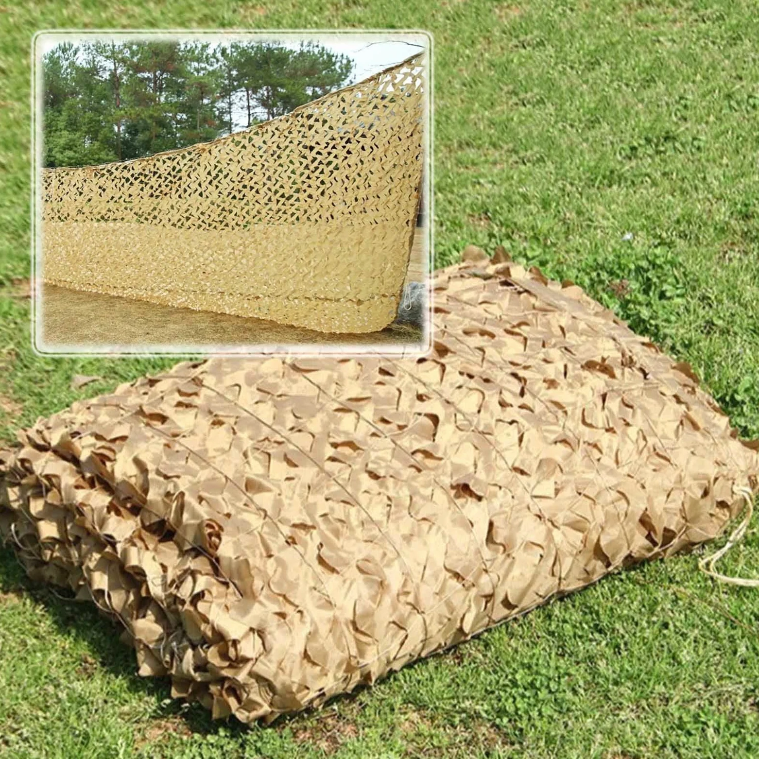 Red De Camuflaje Reforzada 2×3m 3×3m 3×4m 3×5m 4×8m,Red De Sombra Decorativa,Malla De Camuflaje Militar,Camping,Caza,Red De Camuflaje De Protección Solar,Cubierta De Coche,Yellow-5×9m(16.4*29.5ft)