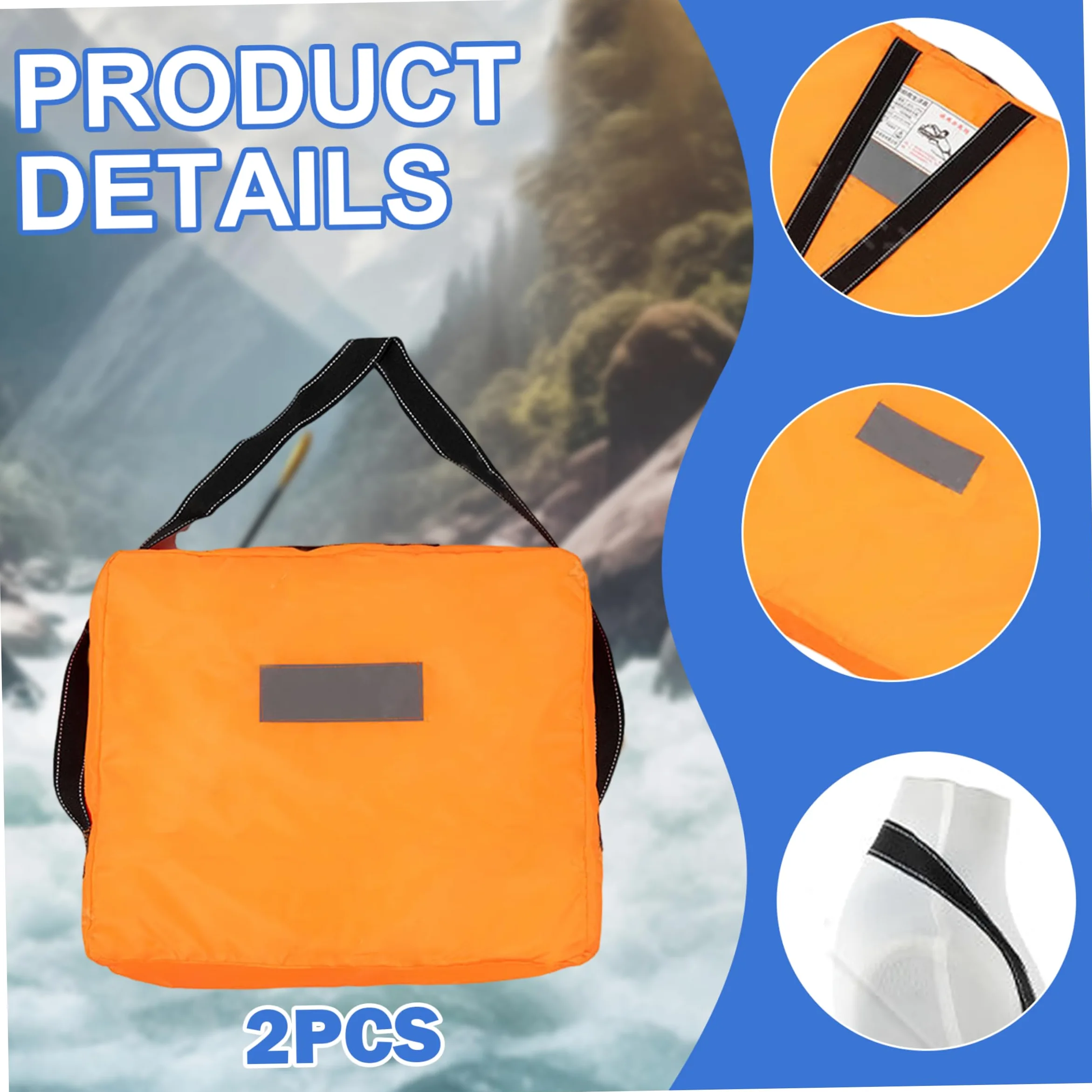 Salvavidas 2 Piezas Dispositivo de flotación arrojadizo para Barco Dispositivo de flotación arrojadizo Cojín Salvavidas para Barco Oxford Grueso e Impermeable Naranja de Alta Visibilidad
