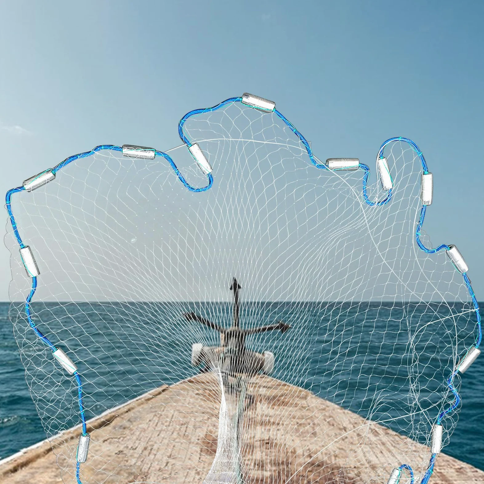 Red de pesca profesional, red de pesca, red de pesca, red de pesca, red de pesca de mano para cebo y para atrapar peces en mares planos, ríos, lagos y estanques