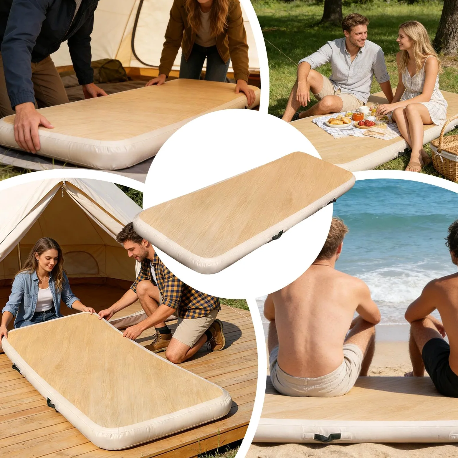 Genérico Colchón Hinchable para Camping Colchoneta Inflable De Dormir | Colchoneta de Aire para Hogar para Aventuras al Aire Libre, Camping, Viajes, Mochilero, Hogar, Picnics y Senderismo