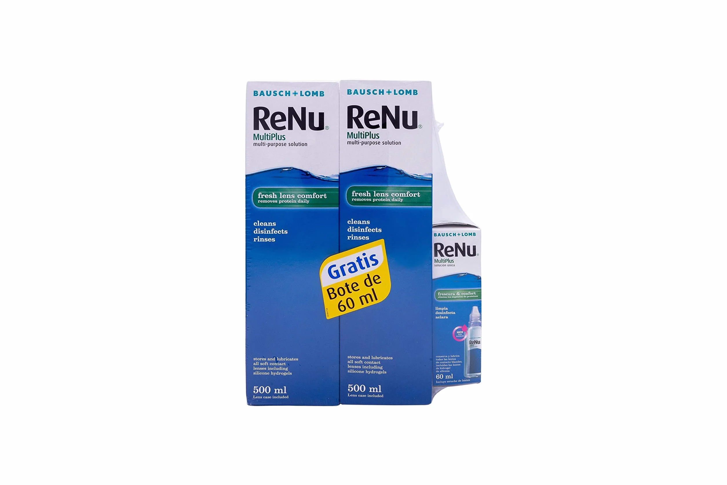 Bausch + Lomb Renu MultiPlus Solución Única 2 x 500ml + 60ml para lentes de contacto blandas