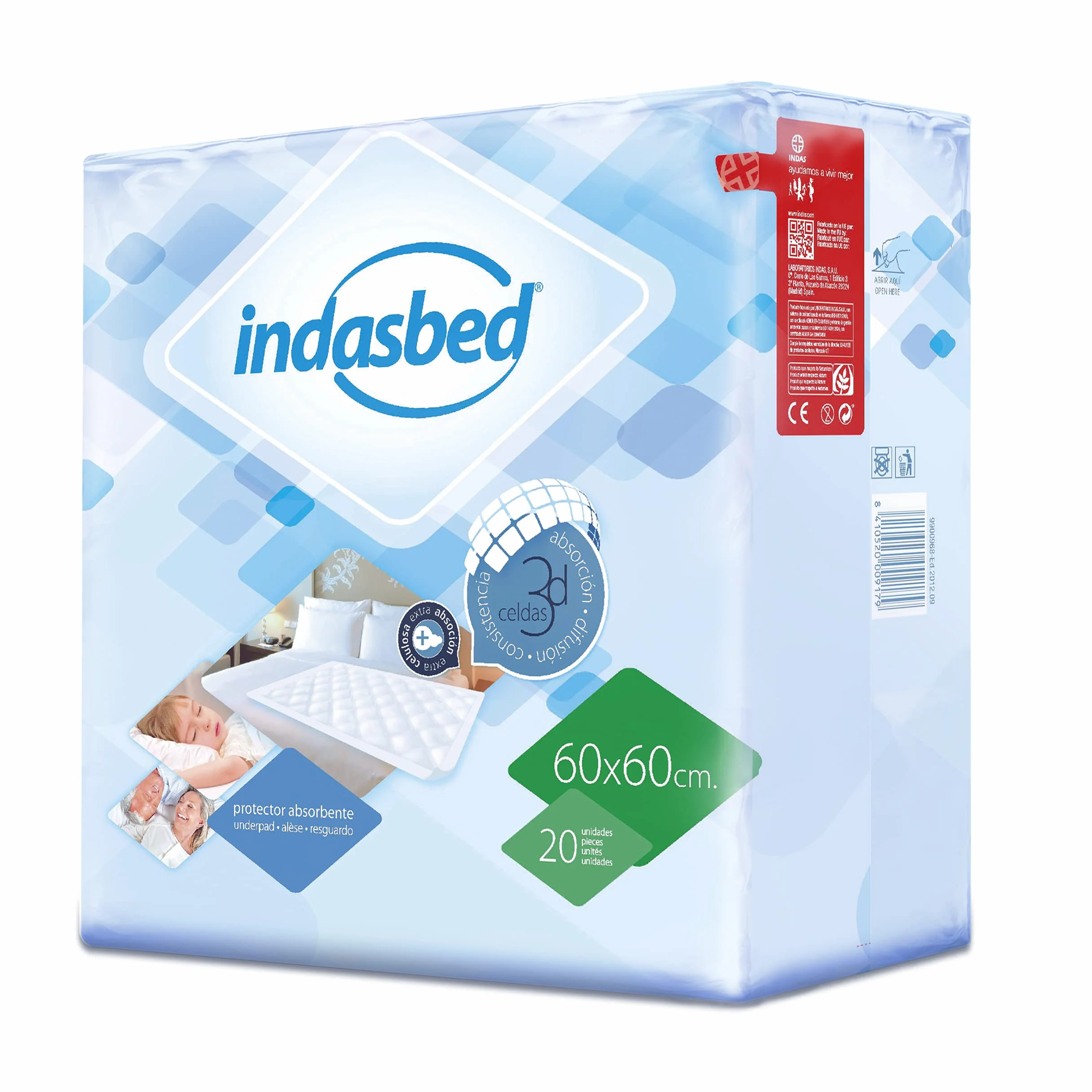 Indasbed Protector Cama 60 x 60 cm 20 Unidades