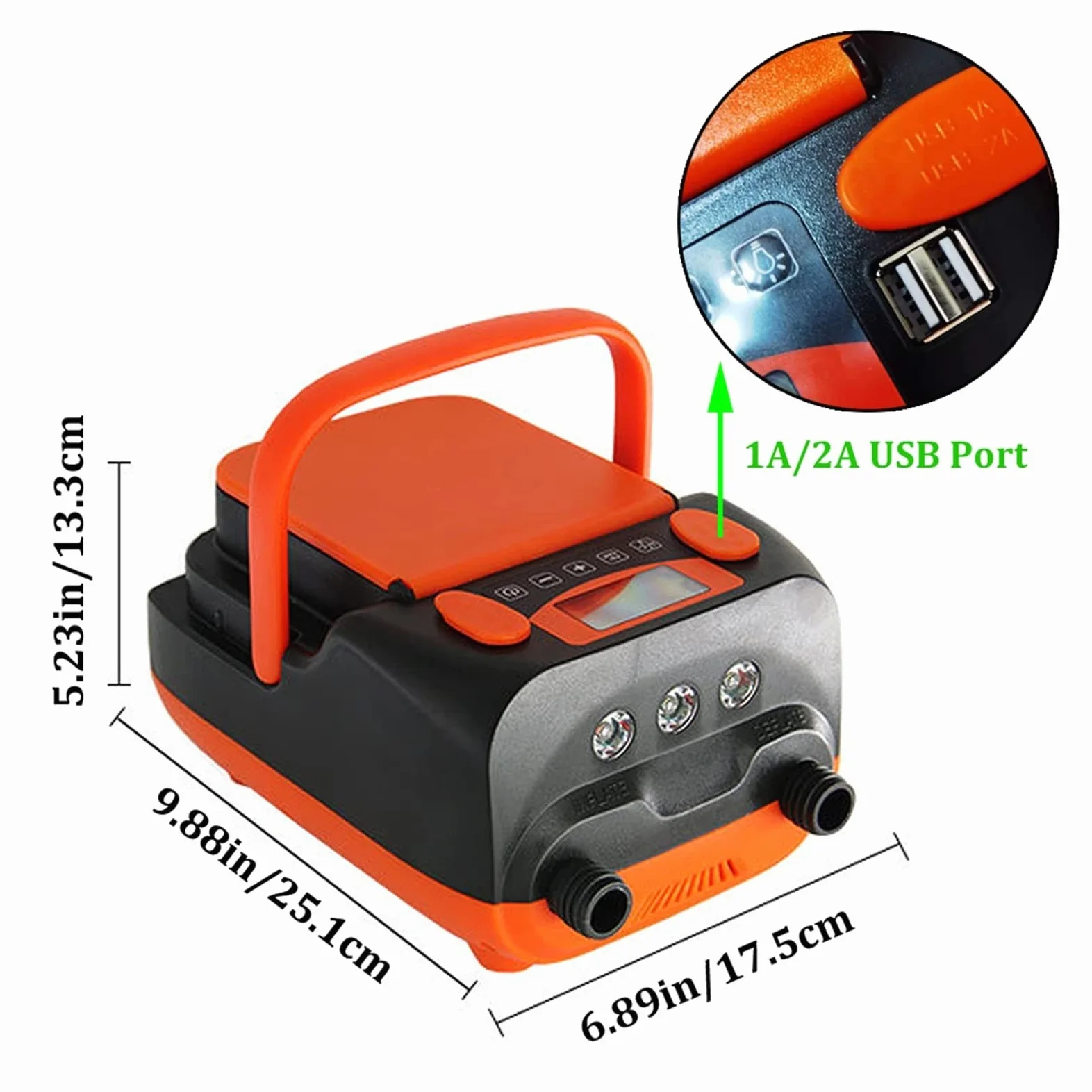 Bomba de Aire eléctrica HT-790, Recargable, 6000 mAh, desinflable, para Sup, DC12 V, 110 W, para Tabla de Remo, Bote Inflable, Kayak, para Bote Inflable y Tabla de Remo