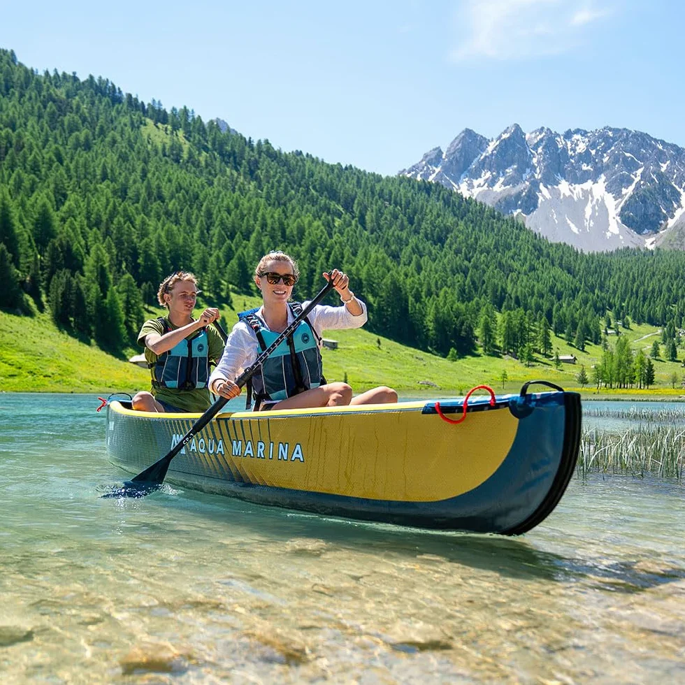 Aqua Marina Tomahawk - Canoa de Velocidad Inflable de 15 pies con 8 Puntadas, para 2 a 3 Personas