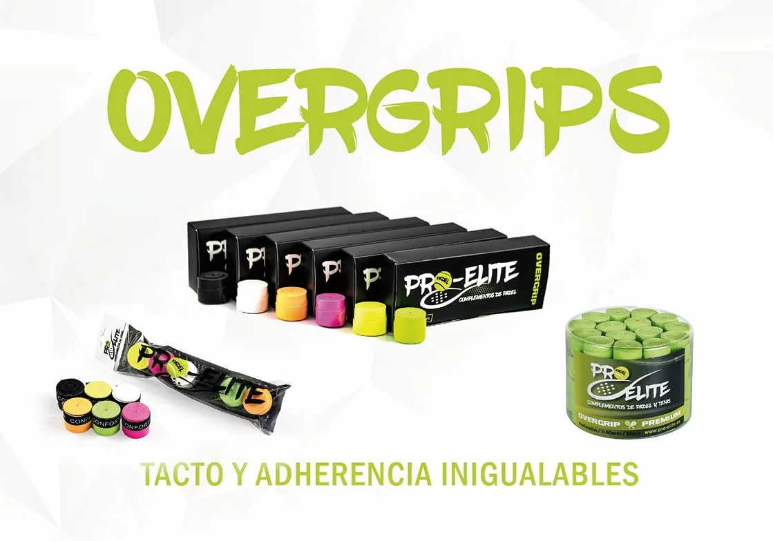 Overgrips Pro Elite. Modelo Confort. Elige el Color y el Acabado/Tacto.