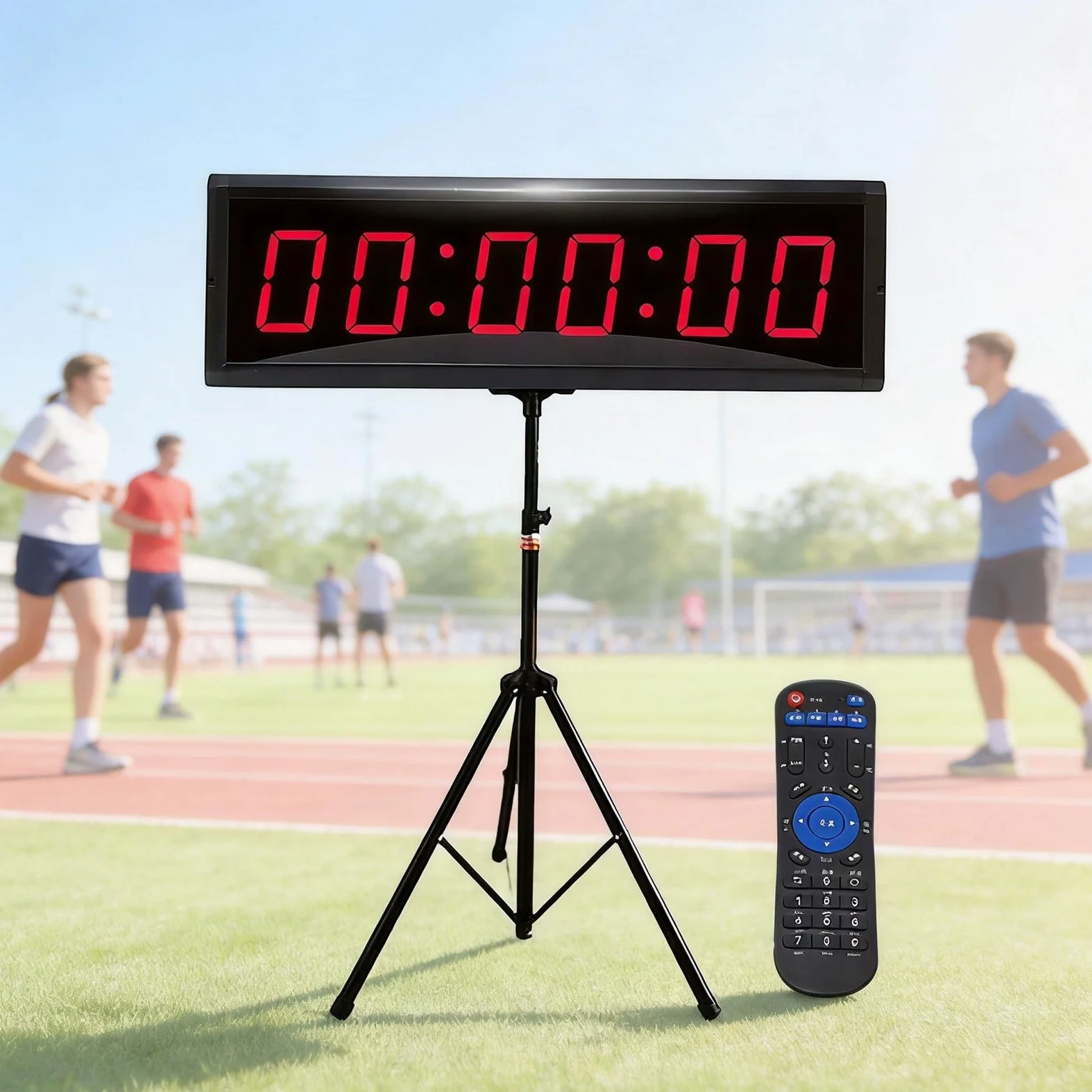 Cronómetro Digital De 1,5 Pulgadas para Carreras, Reloj De Doble Cara, Ángulo De Visión De 120°, Altura del Soporte: 65-145cm, Alcance del Control Remoto De 10m, para Promociones En Tiendas
