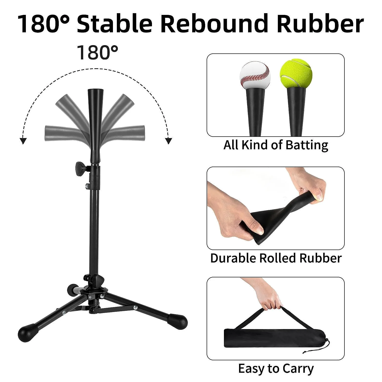 Oshhni tee de bateo de béisbol, Equipo de Entrenamiento, Ajustable, Plegable, Mejora la precisión de bateo, tee de bateo de sóftbol para Mujeres y Hombres