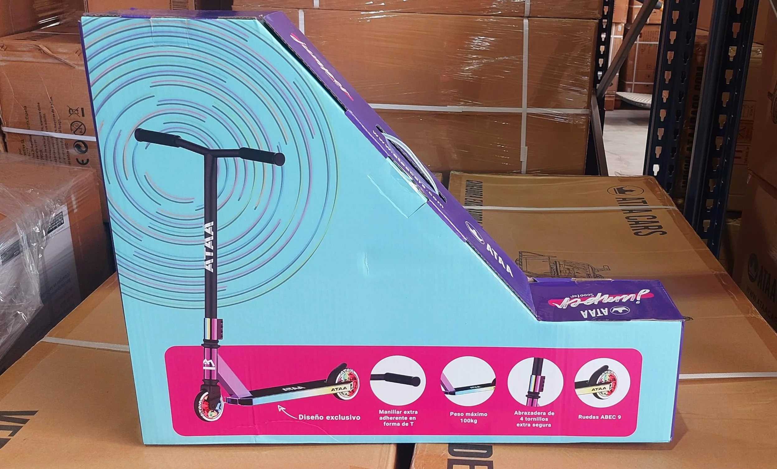Patinete Freestyle ATAA Blazer Plateado para Trucos con Manillar Acero Ruedas PU 110 mm y rodamientos ABEC 9 a Partir de 10 años y para Adultos