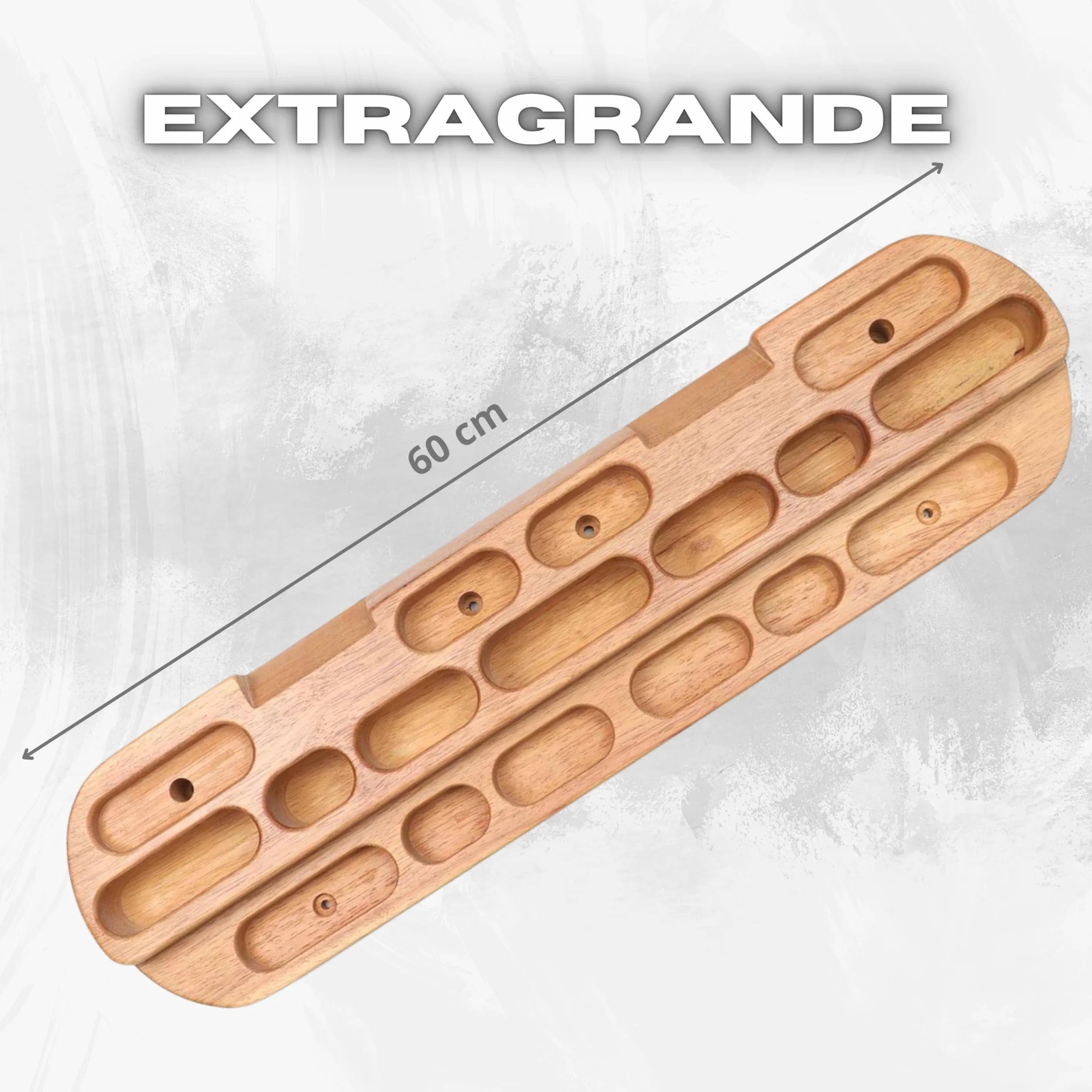 Hangboard Tabla Entrenamiento Escalada Multipresa Escalada Hangboard Escalada — Tabla de Madera Extragrande 60 cm, Resistente 150 kg, con Presas Variadas para Fuerza y Técnica en Casa o Gimnasio