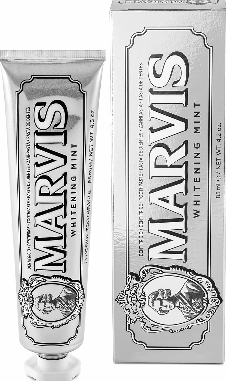 Marvis Pasta de dientes blanqueante de menta 85 ml gel dentífrico