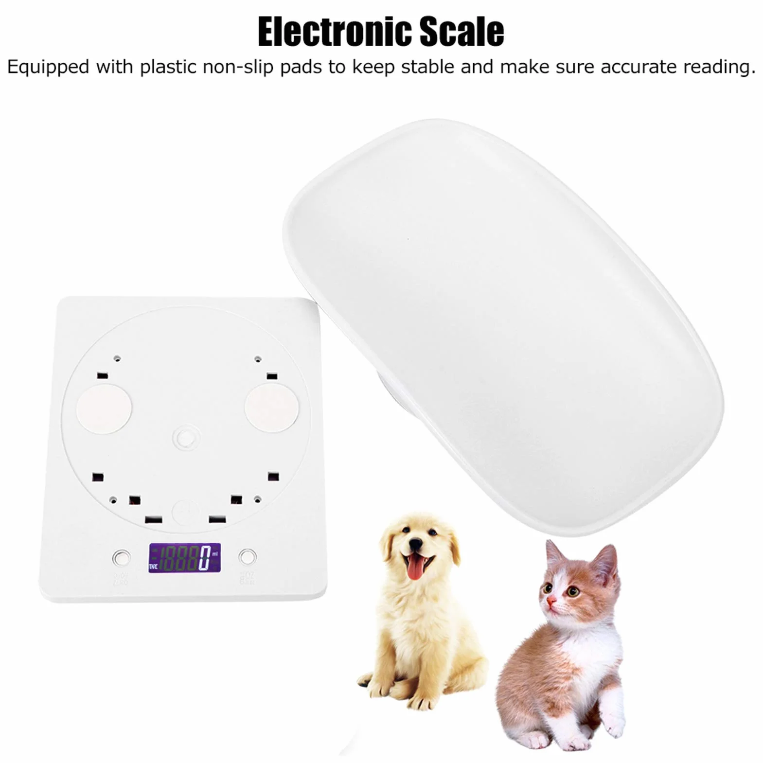 Báscula de Pesaje para Bebés 10 Kg 1 G Digital para Cachorros Perros Gatos Pequeños Electrónica de Cocina