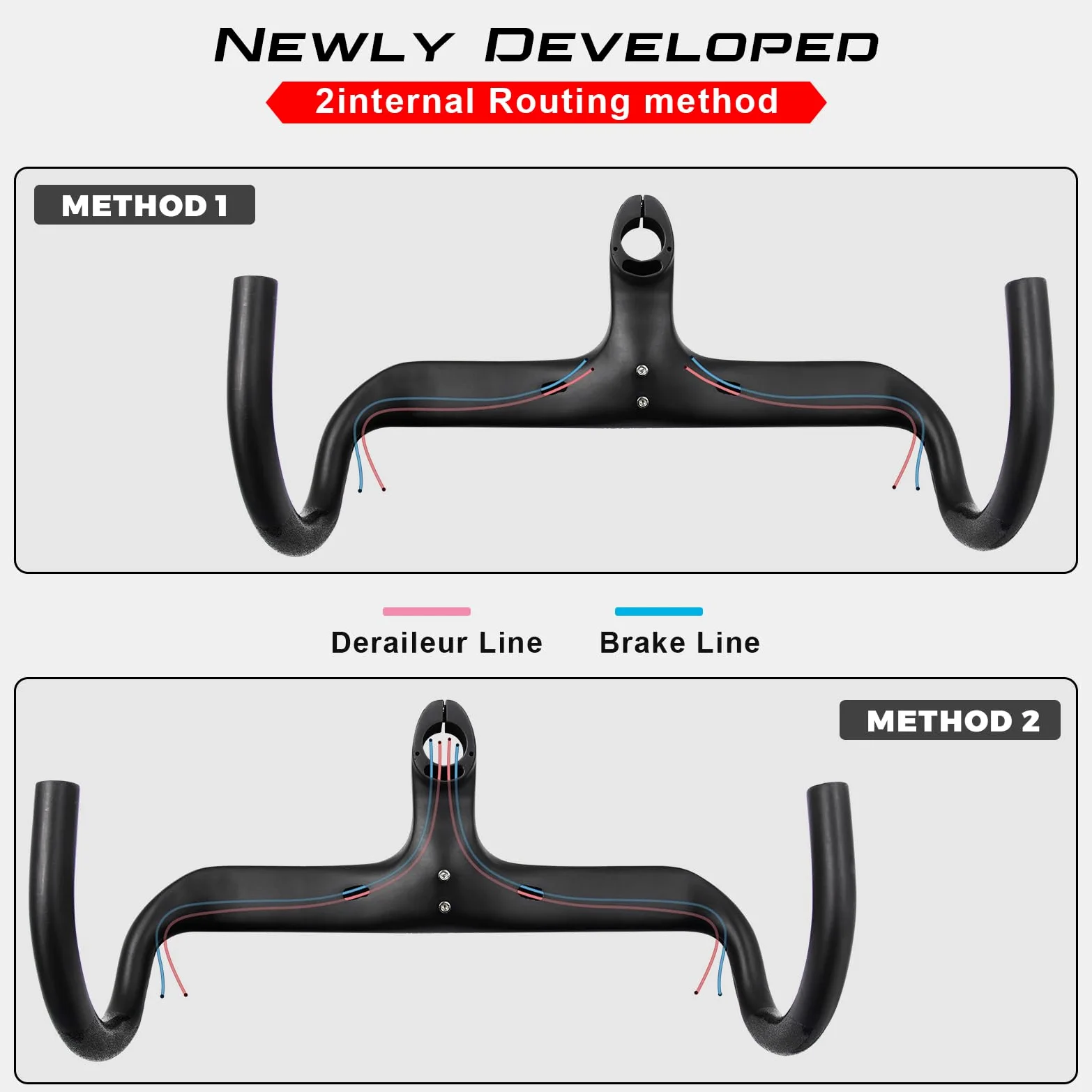 Manillar integrado carbono manillar bicicleta carretera Alfa PASCA manillar carbono carretera bicicleta 1" 1/8 enrutamiento interno UD mate 440 * 120