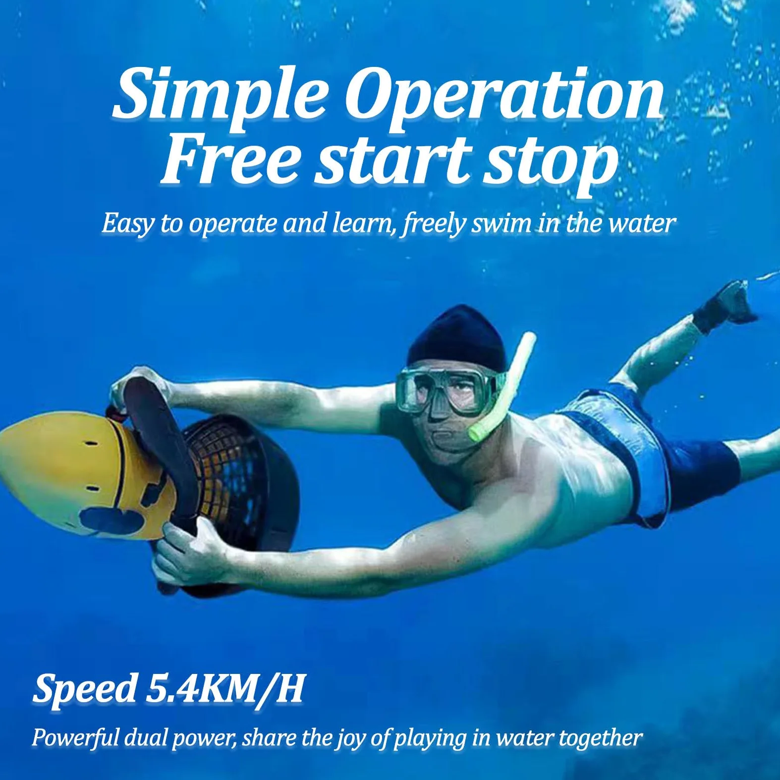 Equipo de buceo con hélice subacuática, 300 W/500 W, con batería de plomo-ácido, para deportes acuáticos, piscina, buceo, esnórquel y aventuras en el mar, 500 W