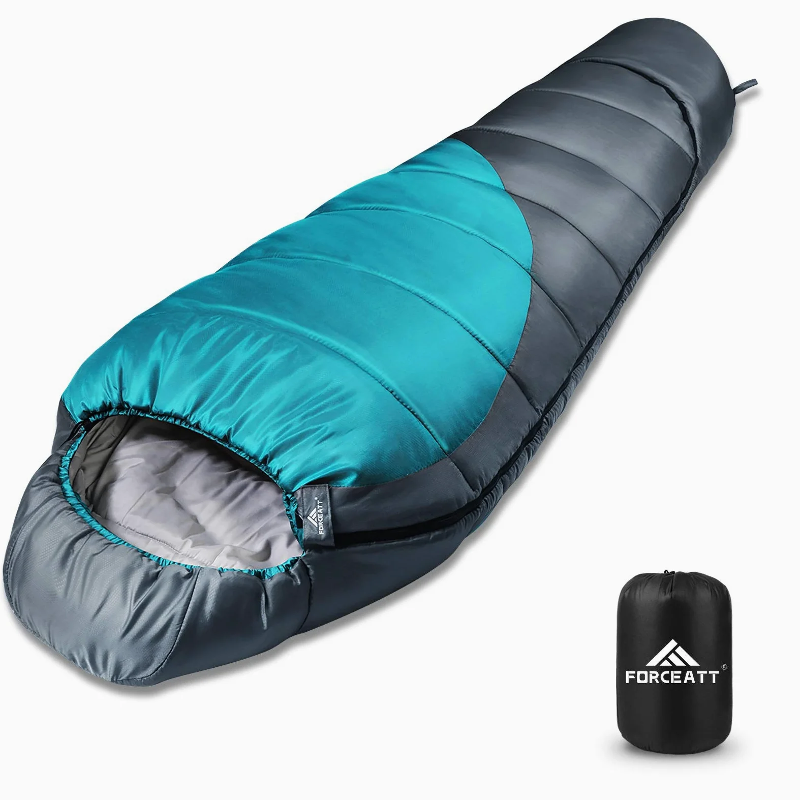 Forceatt Saco de Dormir Momia 5-25°C Impermeable Adultos 3-4 Estaciones Camping Trekking