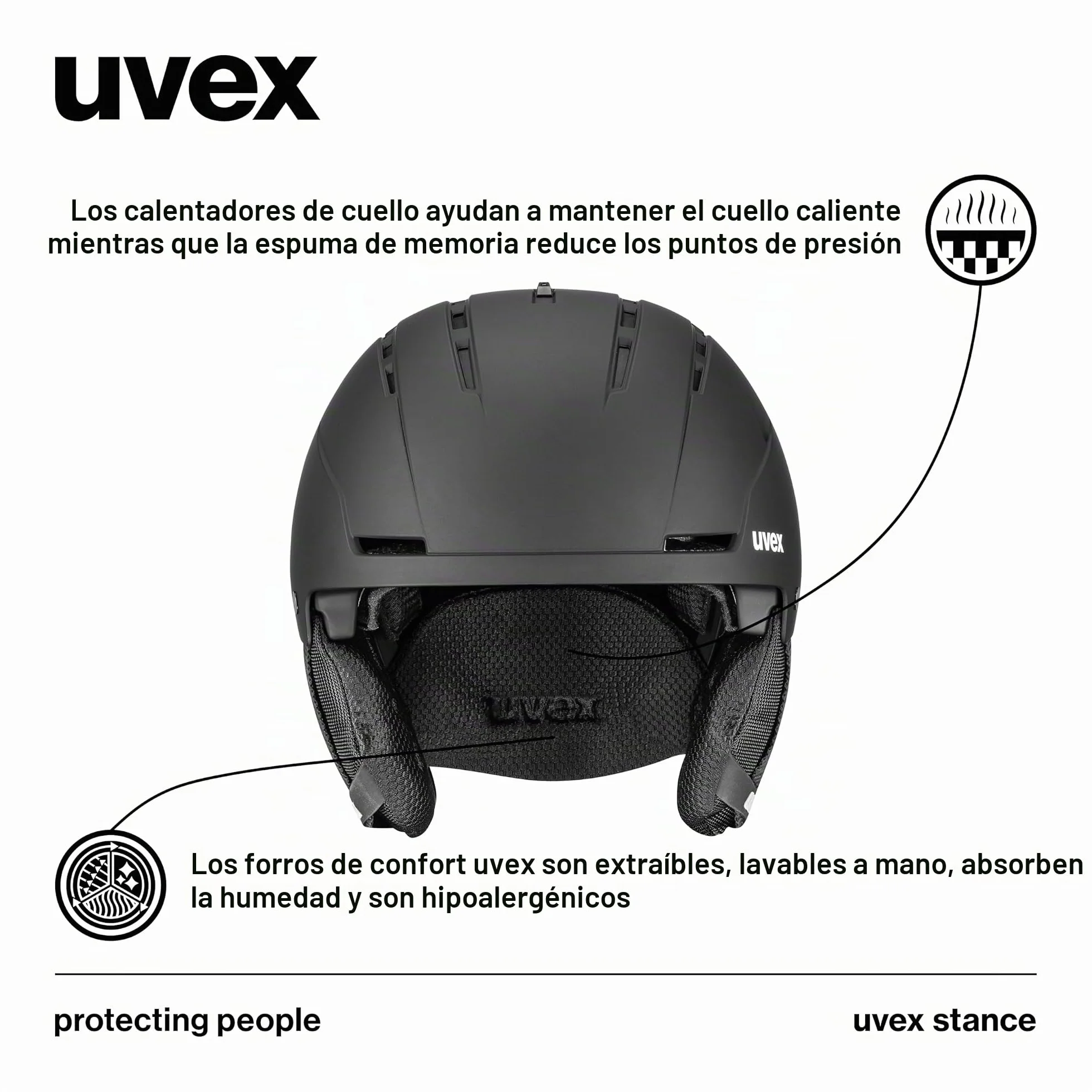 uvex stance Casco de esquí, Adultos unisex, black matt, 58-62 cm