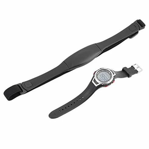 Reloj deportivo impermeable con monitor de frecuencia cardíaca inalámbrico de 3 metros, negro