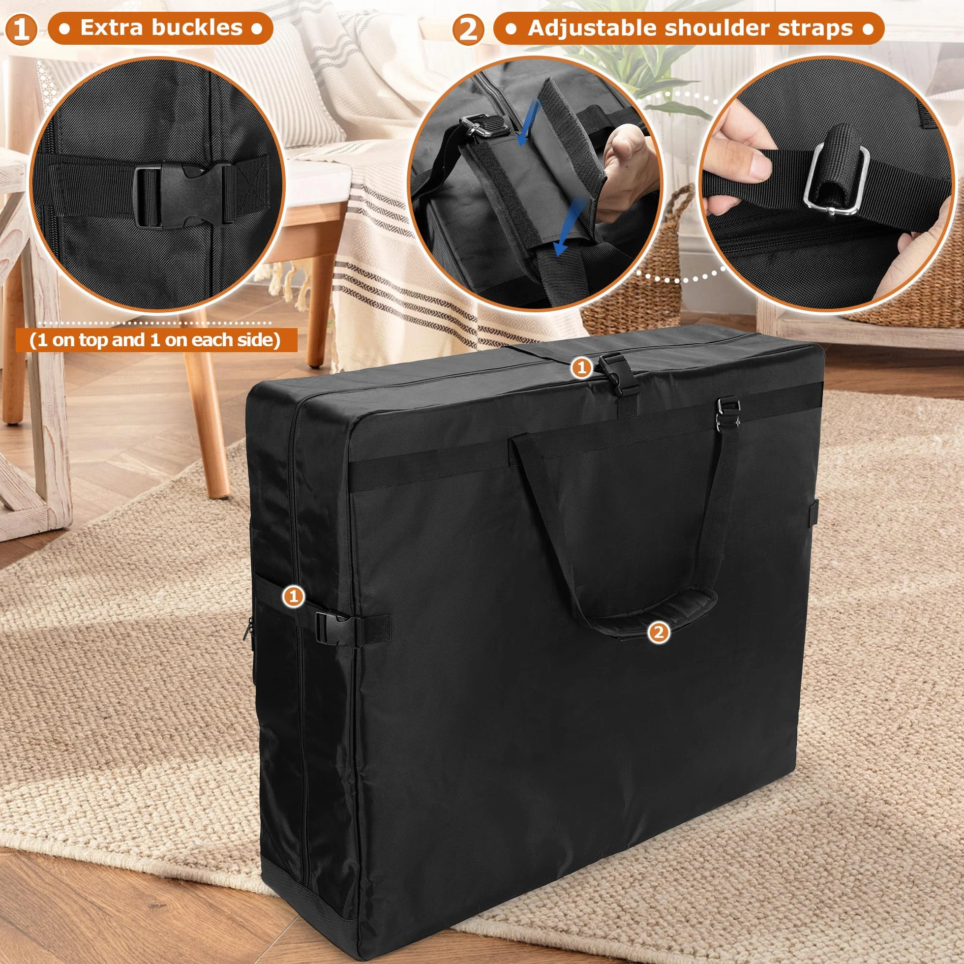 Luxja Bolsa para Camilla de Masaje Plegable 24" a 30" Ancho, Negro