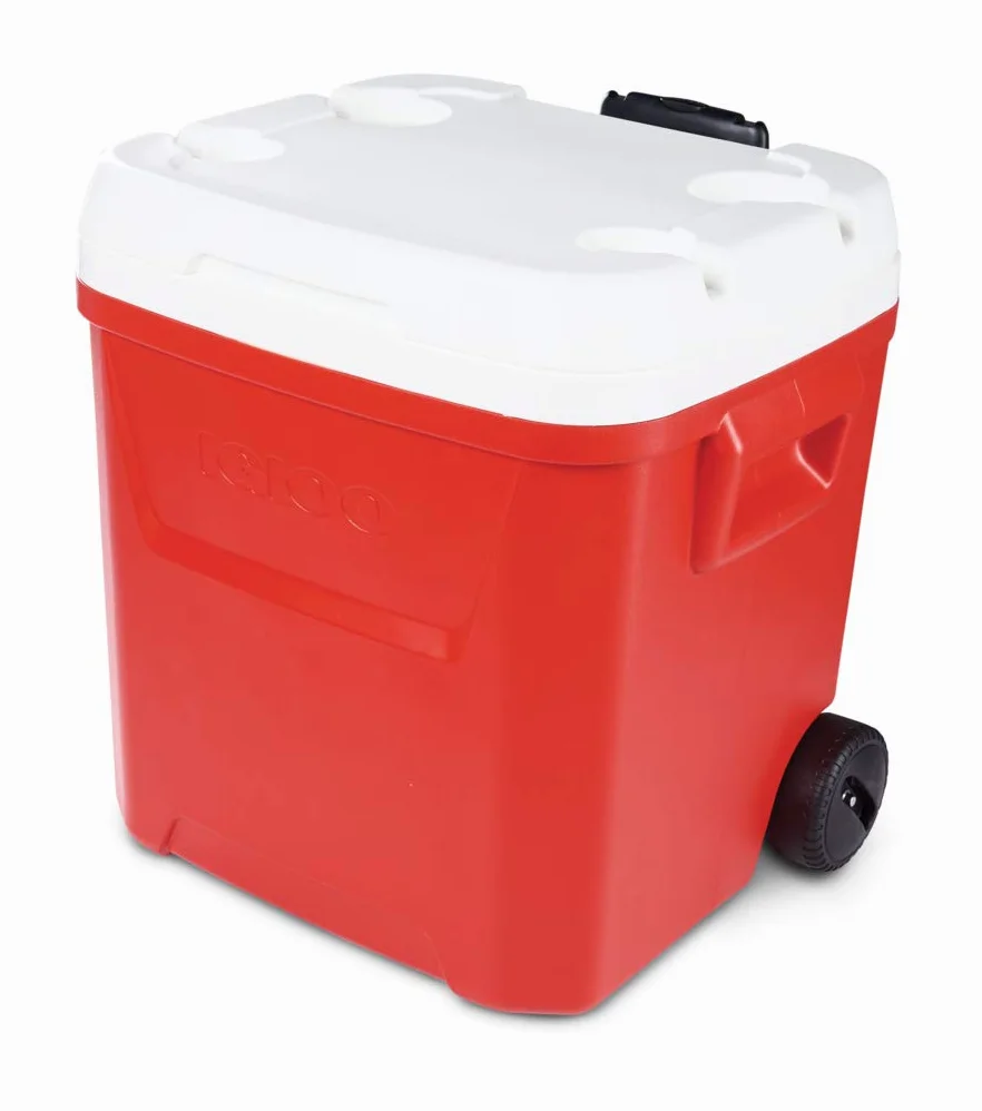 Igloo Laguna 60 Roller Nevera, Outdoor, Rojo, 56 litros, Nevera Playa Grande 60 Nevera Portátil Nevera Titan con Ruedas Acampada Camping Outdoor Aire Libre Carro Playa Ruedas Grandes
