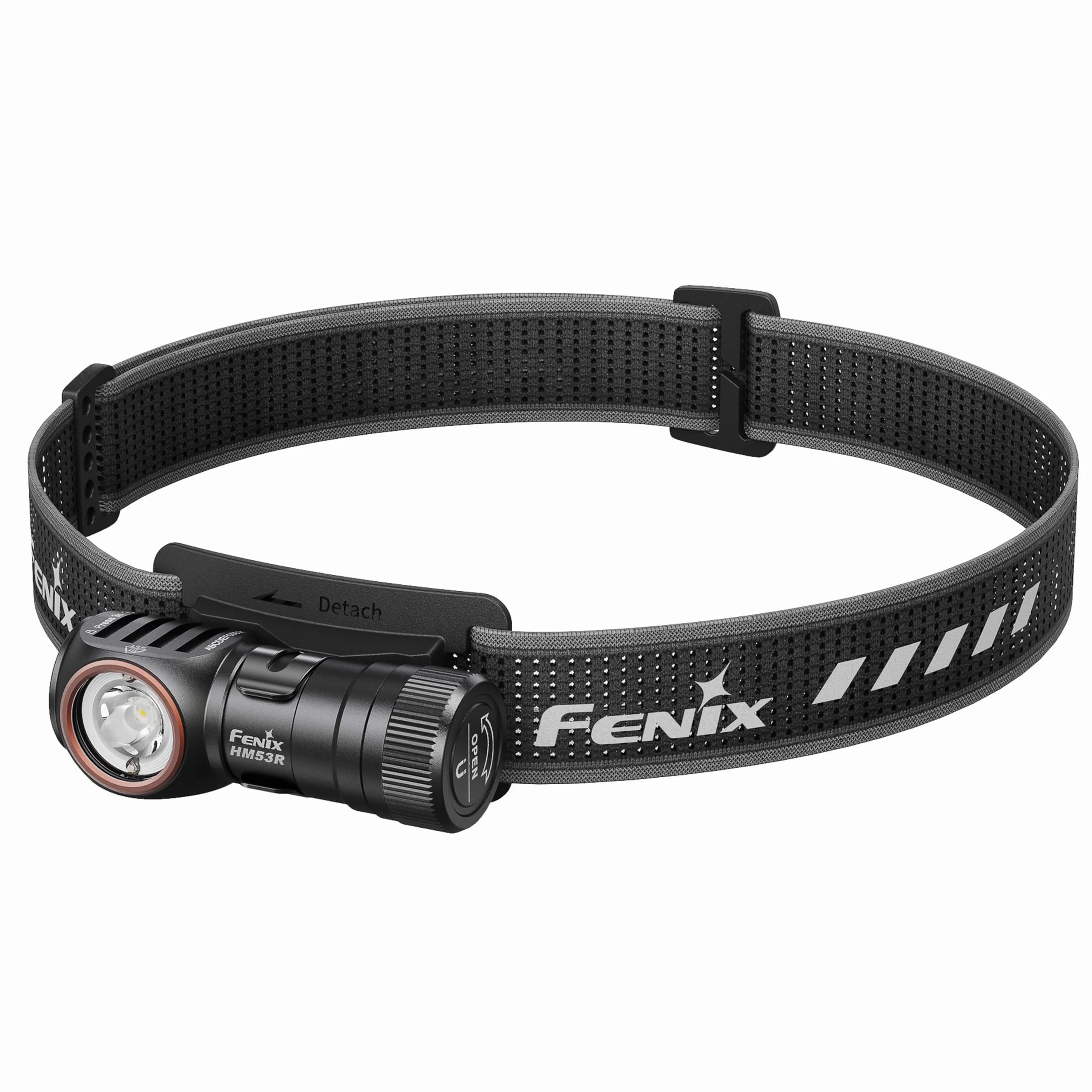 Fenix HM53R - Linterna frontal recargable para exteriores, 1200 lúmenes, 158 m, 135 horas máximo, faro delantero 2 en 1 en ángulo recto, iluminación blanca y roja, base magnética, IP68