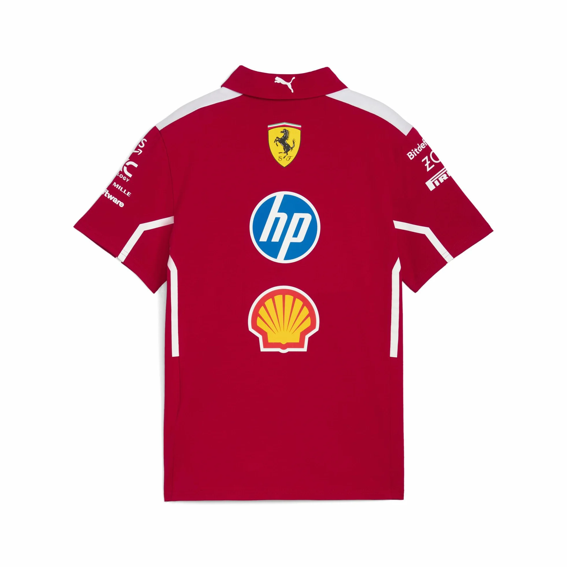 PUMA Scuderia Ferrari F1 Polo del Equipo 2025 para Niños - Rojo