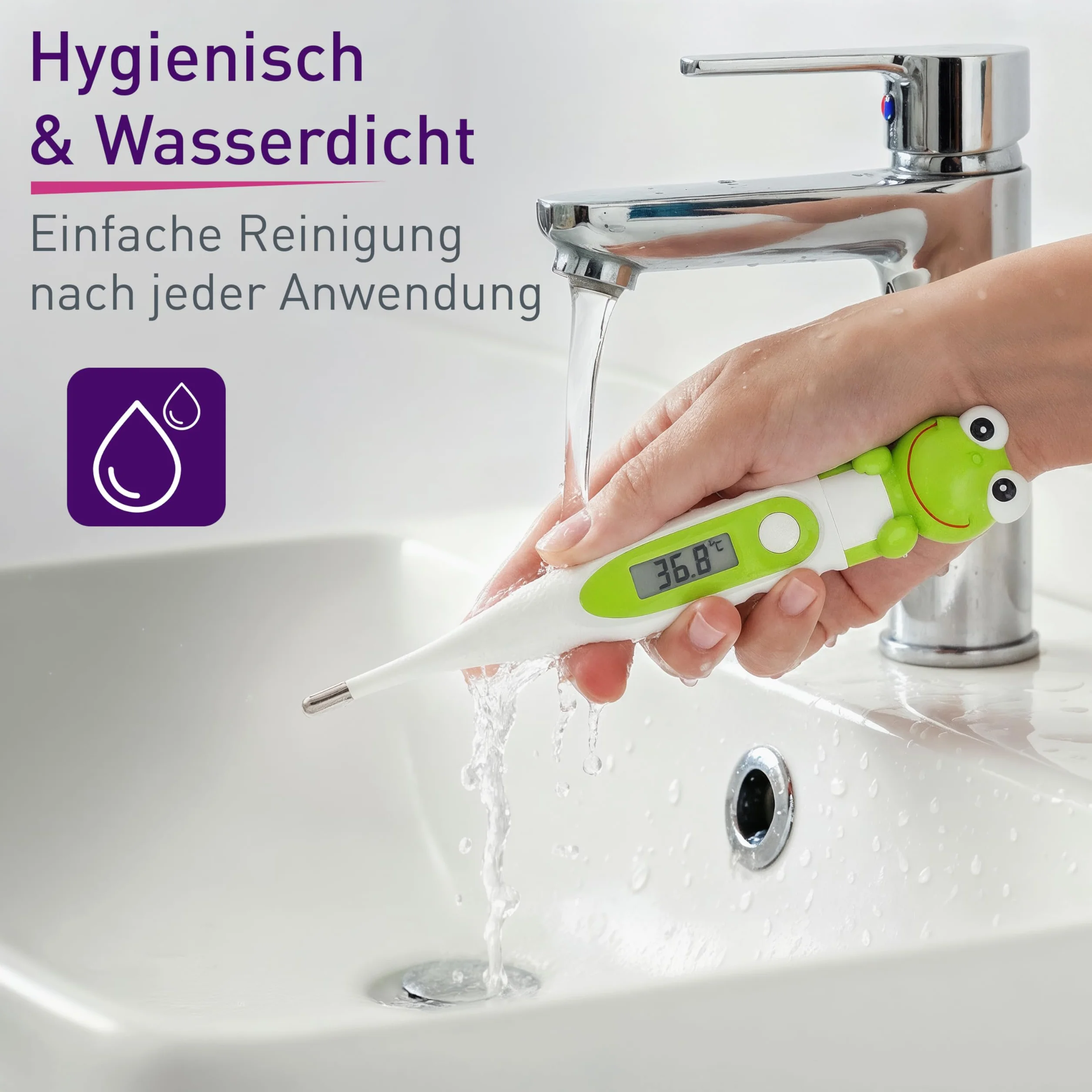 Termómetro Digital Scala SC 44 Rana Flex Speed 10 seg. Medición Oral Rectal Axilar Fiebre Corporal Niños Adultos, Verde