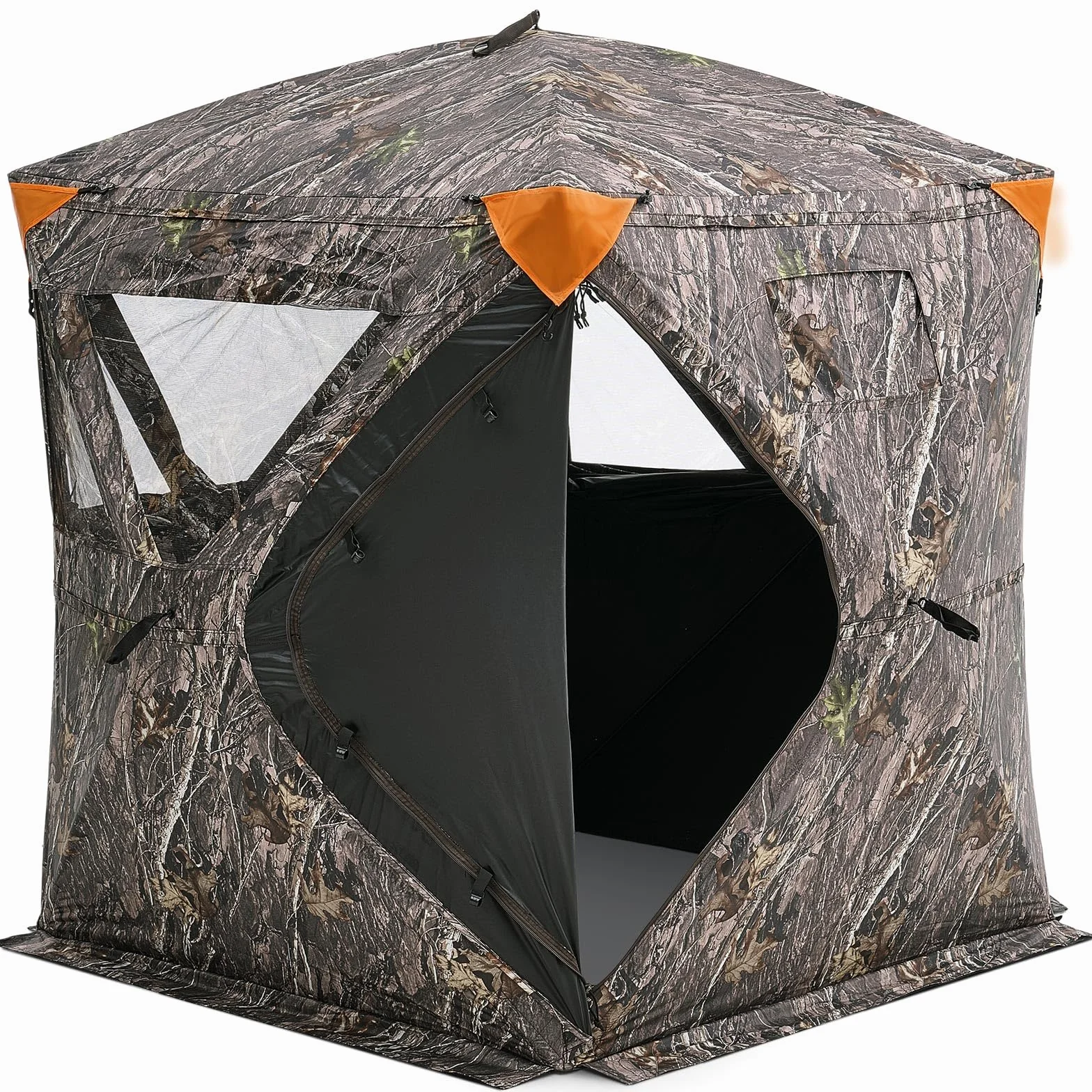 VEVOR Persiana de caza, persiana transparente de 270°, para 4-5 personas, con bolsa de transporte, tienda de campaña portátil y resistente, malla transparente unidireccional para caza de pavos y
