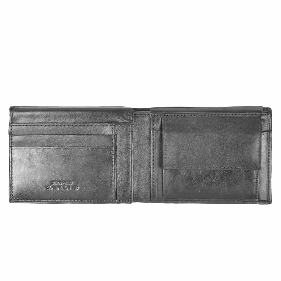 Cartera de Piel con Logotipo Estampado en Caliente, Producto Oficial SS LAZIO 173188, Negro, Cartera de Cuero