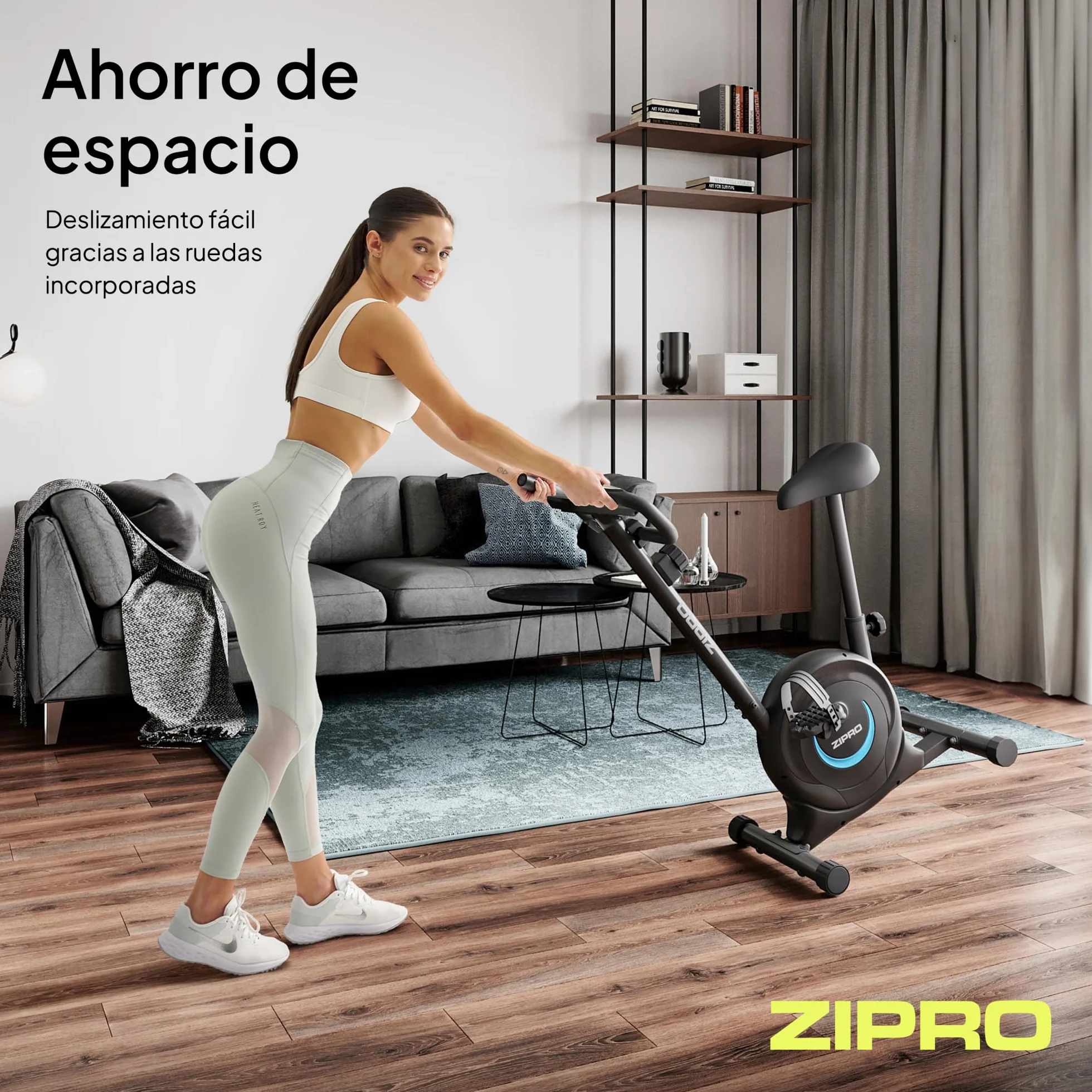 ZIPRO Bicicleta Estatica Magnetica con 8 Niveles de Resistencia, Soporte para Móvil, Monitor LCD, Sillín Confort, Bici Estatica para Cardio en Casa, Bicicletas Estaticas para Interior