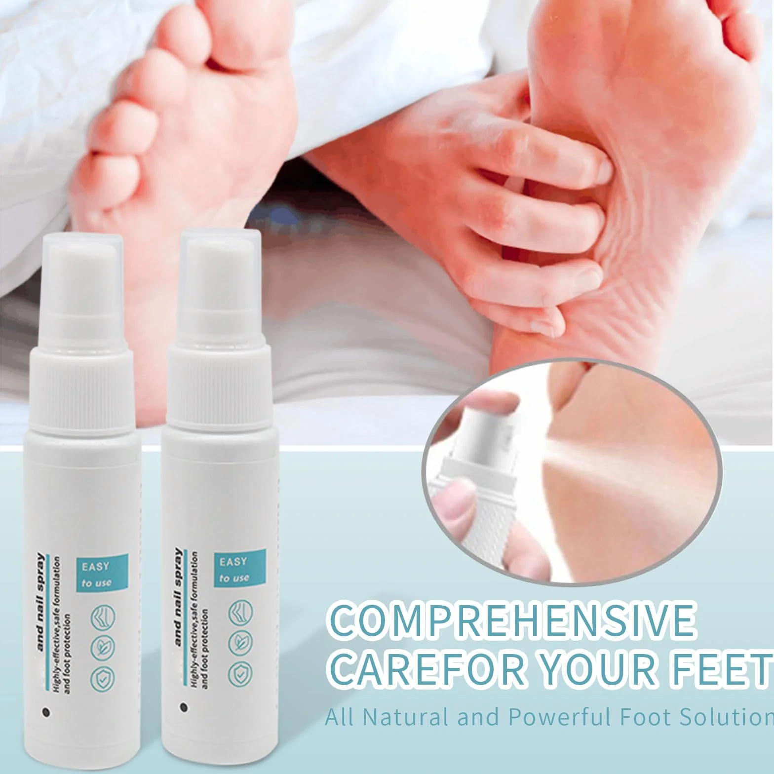 Spray Fungicida Contra Hongos En Los Pies, 2 x 30ml Tratamiento Para Uñas y Pies