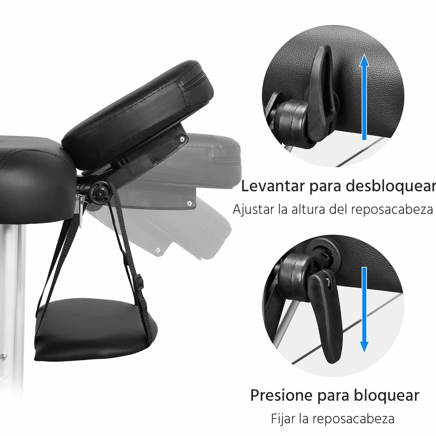 Yaheetech Camilla Masaje Plegable 3 Zonas 213x82x(67.5-89) cm Portátil Altura Ajustable Apoyacabezas Desmontables