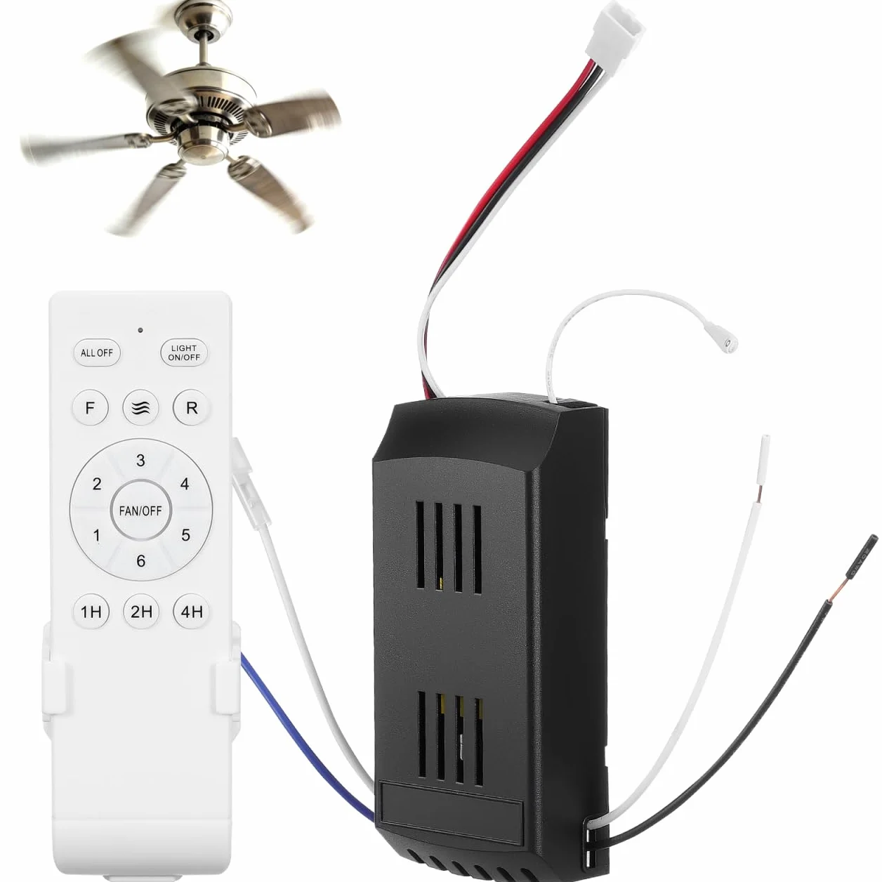 HOMSFOU Controlador de Ventilador de Techo Inalámbrico Motor DC Variable Compatible Luces