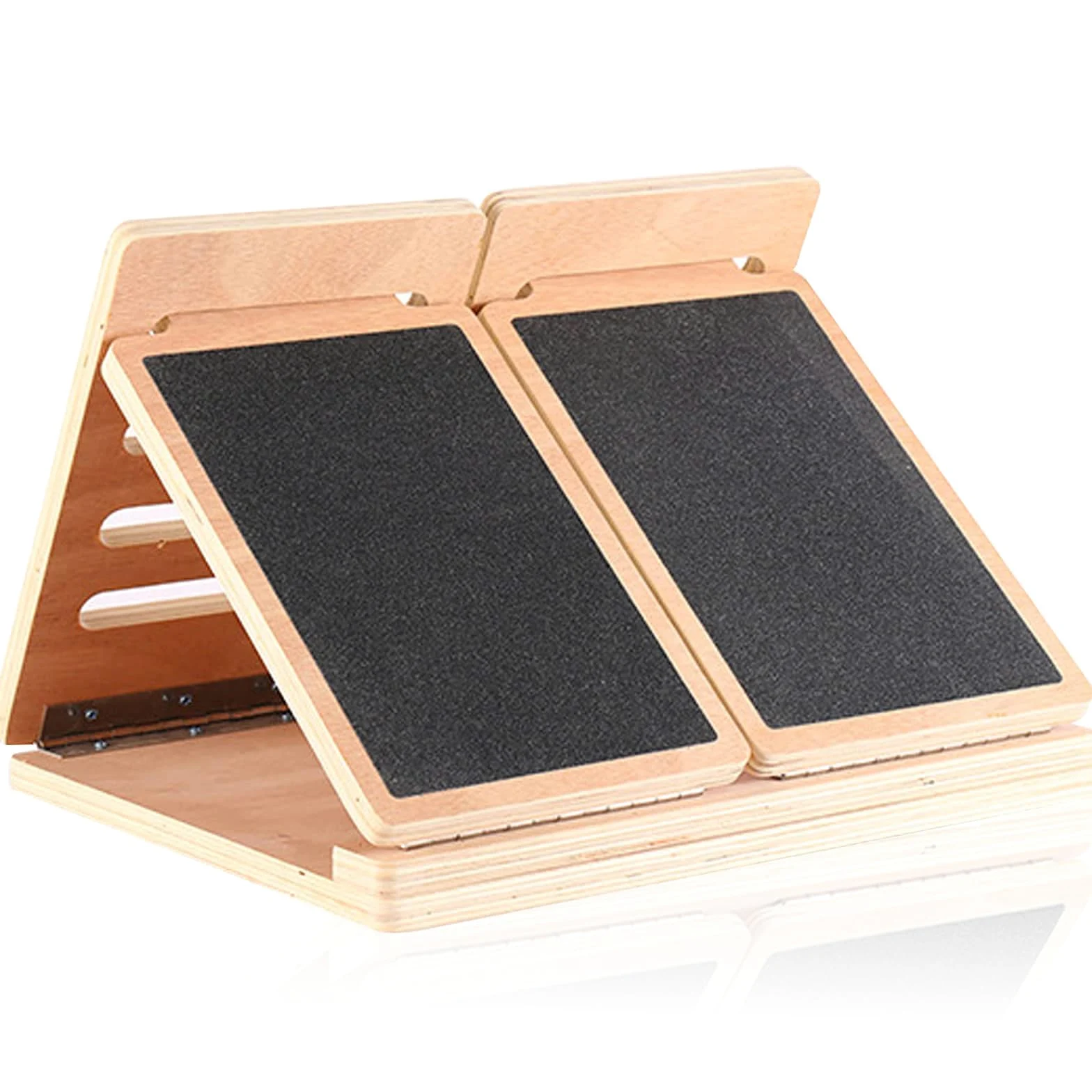 Tablero Inclinado de Madera, Camilla de Pantorrilla de Carga Ajustable de Nivel 4, Tensor Plegable para el hogar, Dispositivo de Estiramiento de Fascitis Plantar,Natural