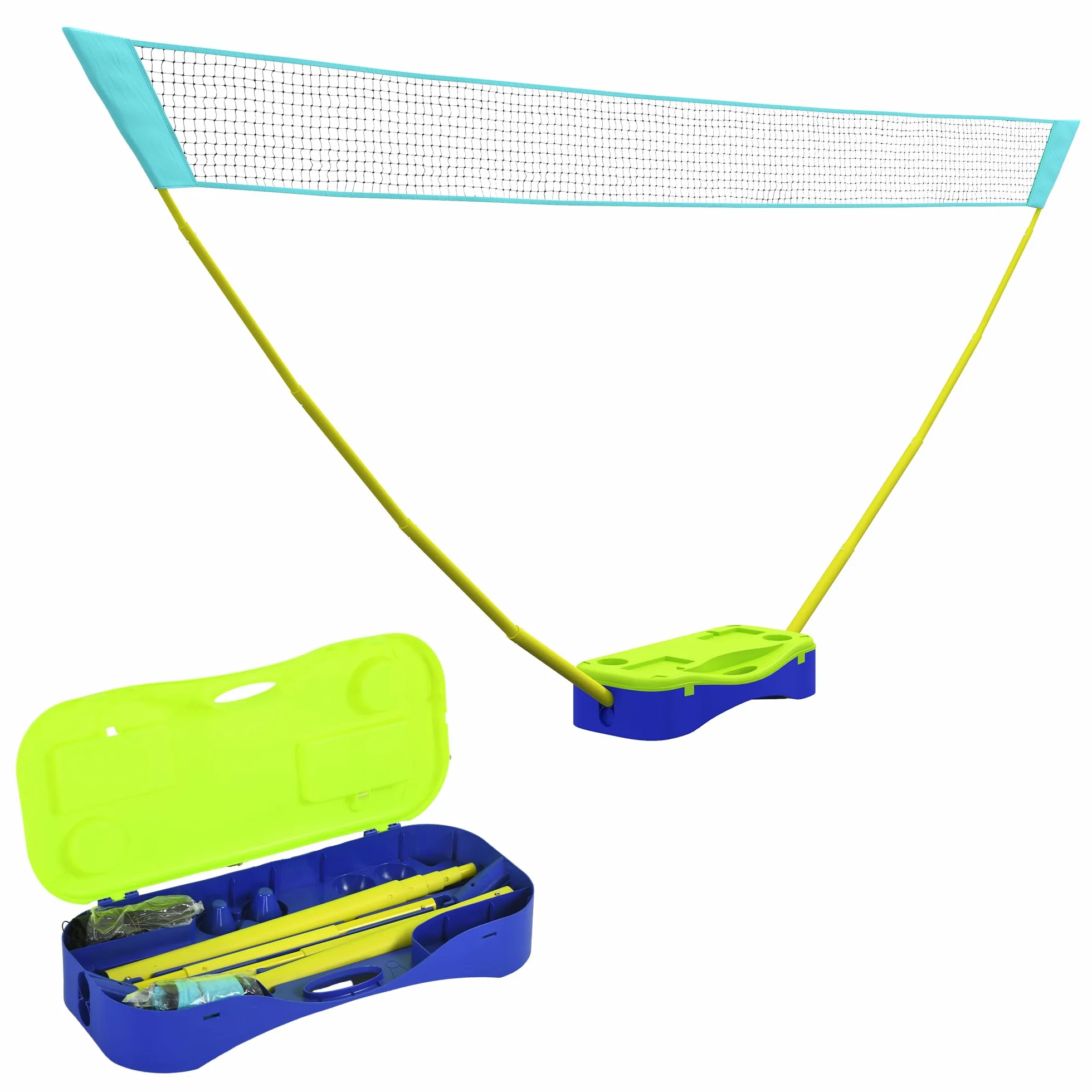 SPORTNOW Red de bádminton 2 en 1 de 4 m con Soporte y Bolsa de Transporte