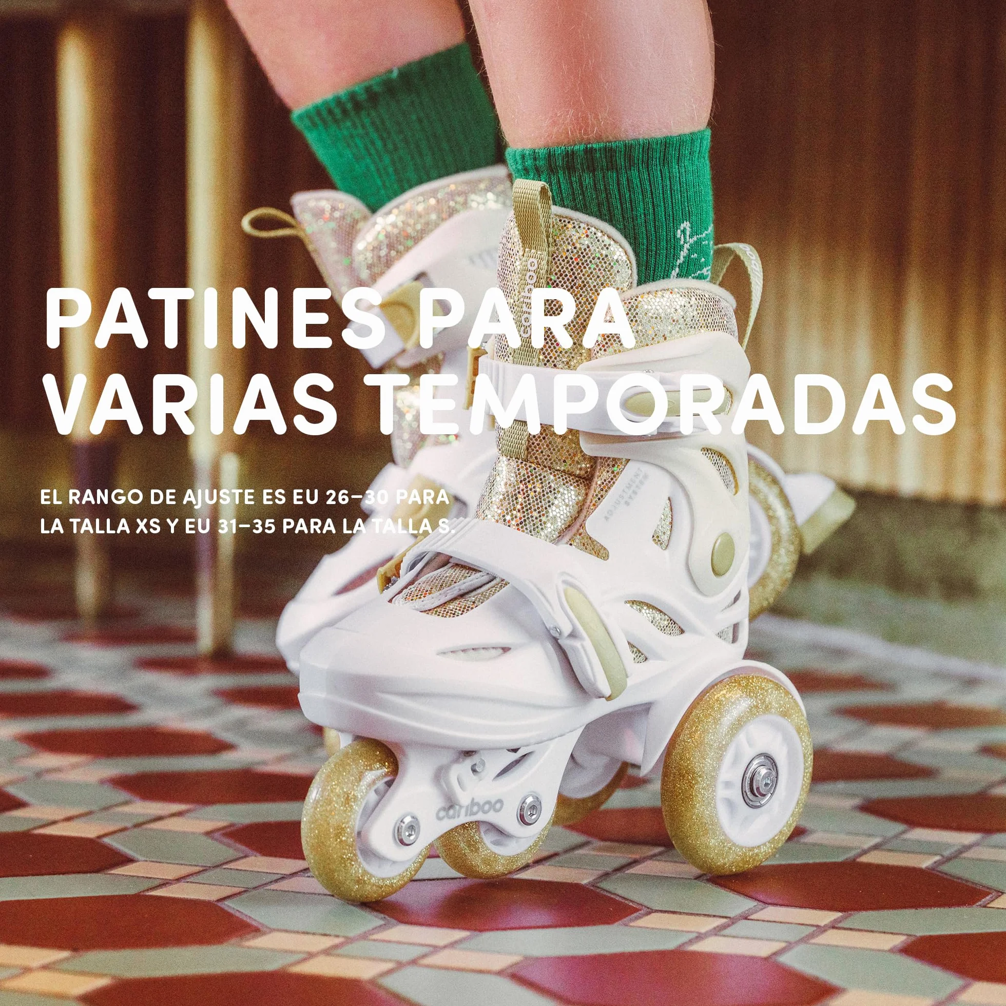 Cariboo Patines para Niños - Ajustables - para Principiantes - Set con Protectores de Rodillas, Codos y Muñecas - Ballerina
