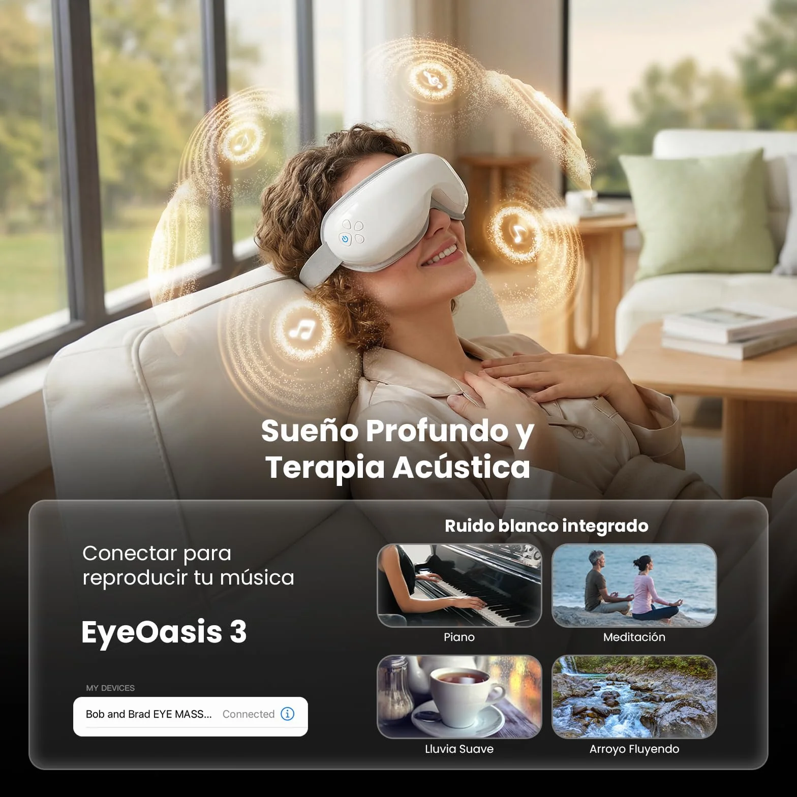 Bob and Brad EyeOasis 3 Masajeador de ojos con calor y frío, gafas presoterapia ocular