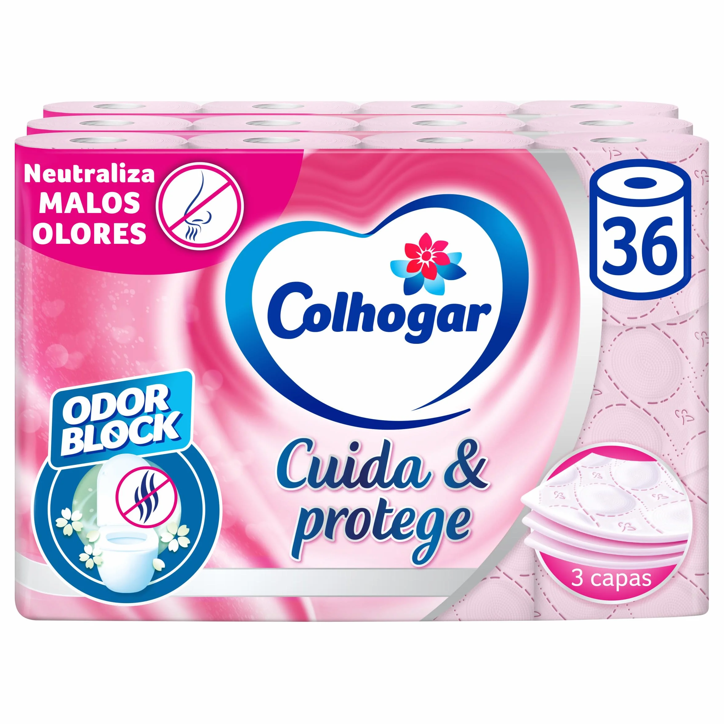 Colhogar Papel Higiénico Odor Block 3 Capas 36 Rollos