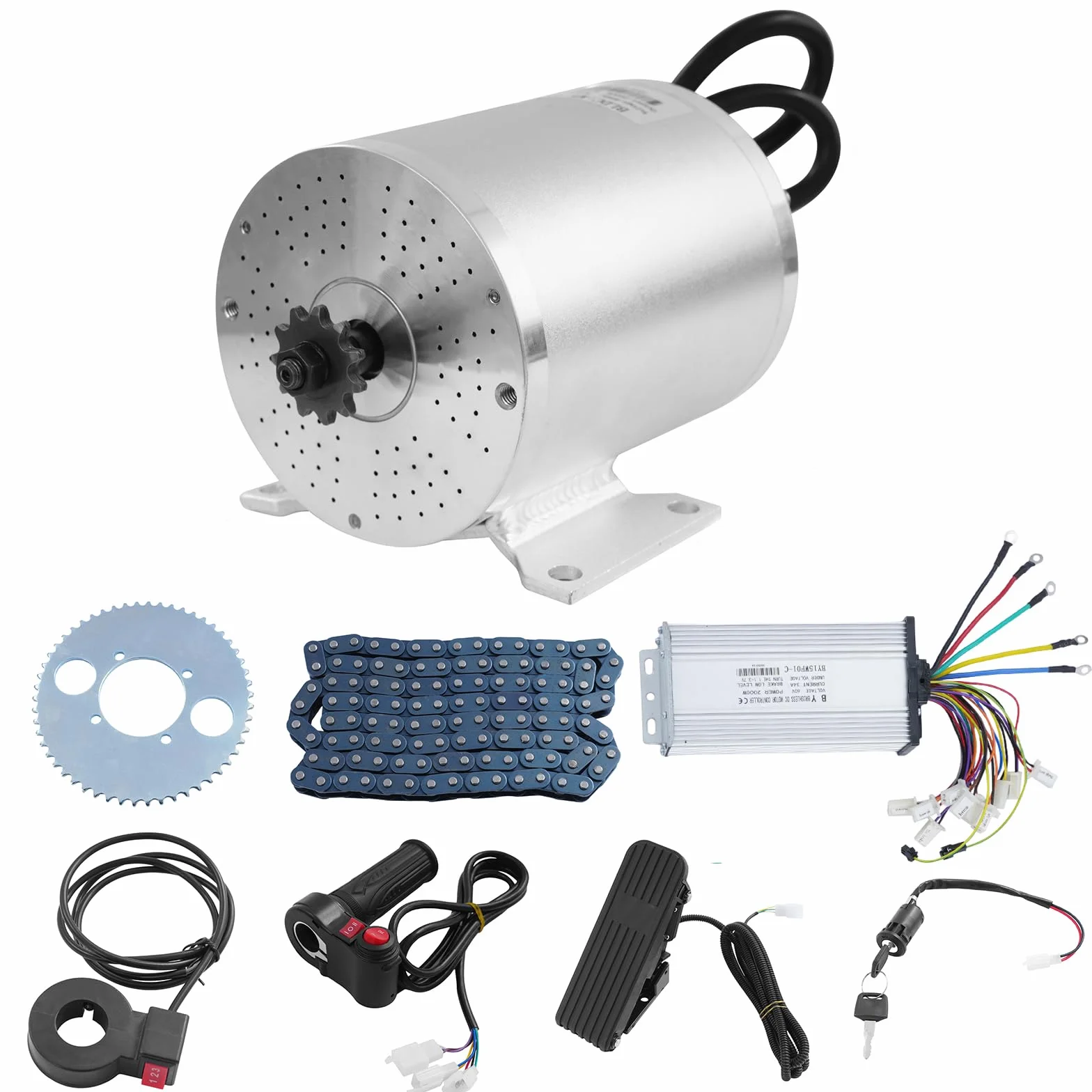 Motor eléctrico sin escobillas de 60 V, 2000 W, con regulador de velocidad, controlador y acelerador de pies, para scooter eléctrico, scooter eléctrico, Dirt Bikes, Gokarts, E-bike DC Motorbausatz