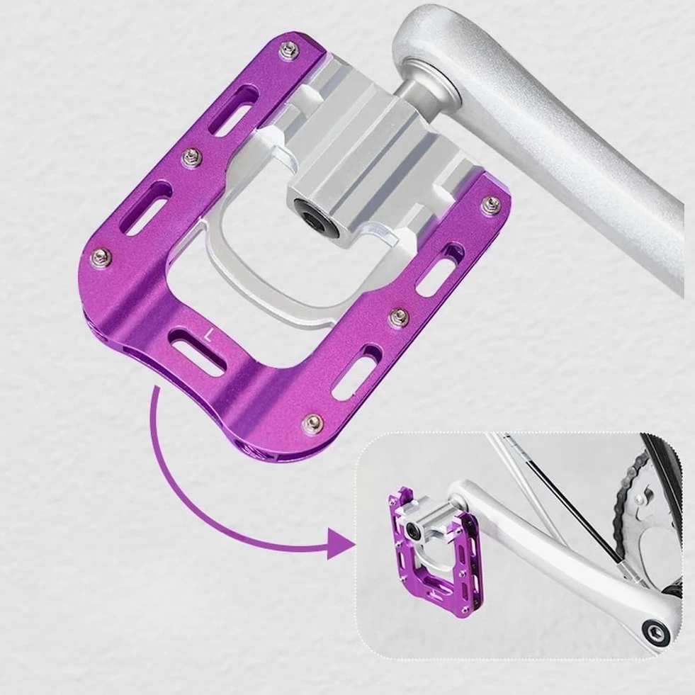 Honseadek Pedales de bicicleta plegables de 9/16 pulgadas, aleación de aluminio con rodamientos sellados, diseño de plegado rápido para bicicletas Brompton y plegables, antideslizantes para