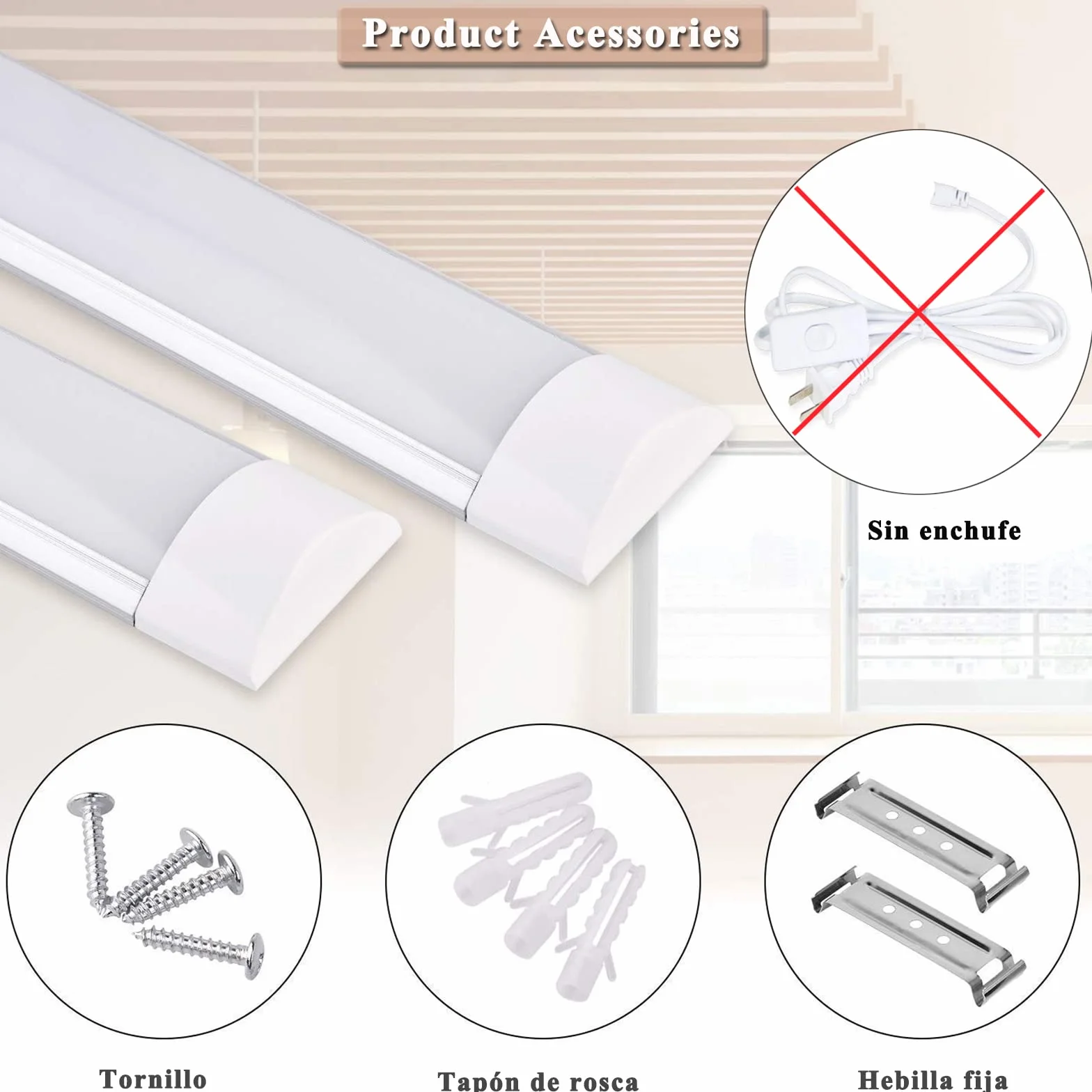Sararoom Lampara LED de Techo 40W 4800LM 6000K Blanco Frio 115 cm Barra LED Regleta