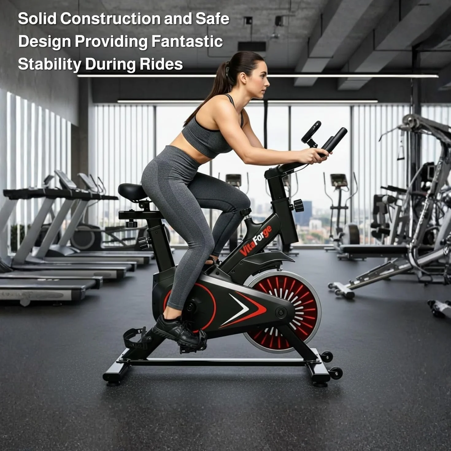 Bicicleta estática silenciosa para uso doméstico,con resistencia magnética ajustable y altura regulable,soporte para tableta, gran capacidad de carga,portátil,bicicleta de fitness para jóvenes